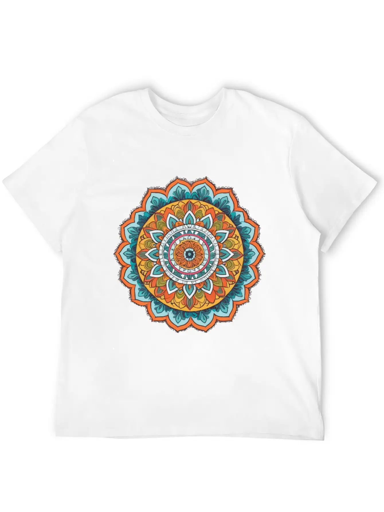 Mandala Of Various Colors Relaxed Everyday Tee – Lightweight And Durable Cotton