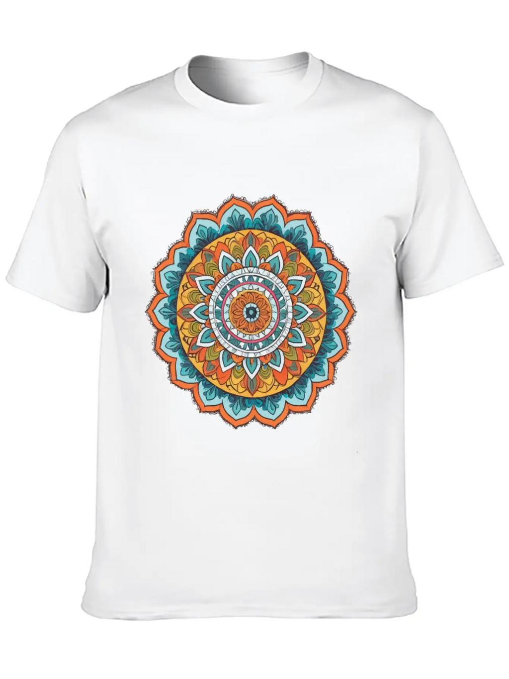 Mandala Of Various Colors Relaxed Everyday Tee – Lightweight And Durable Cotton