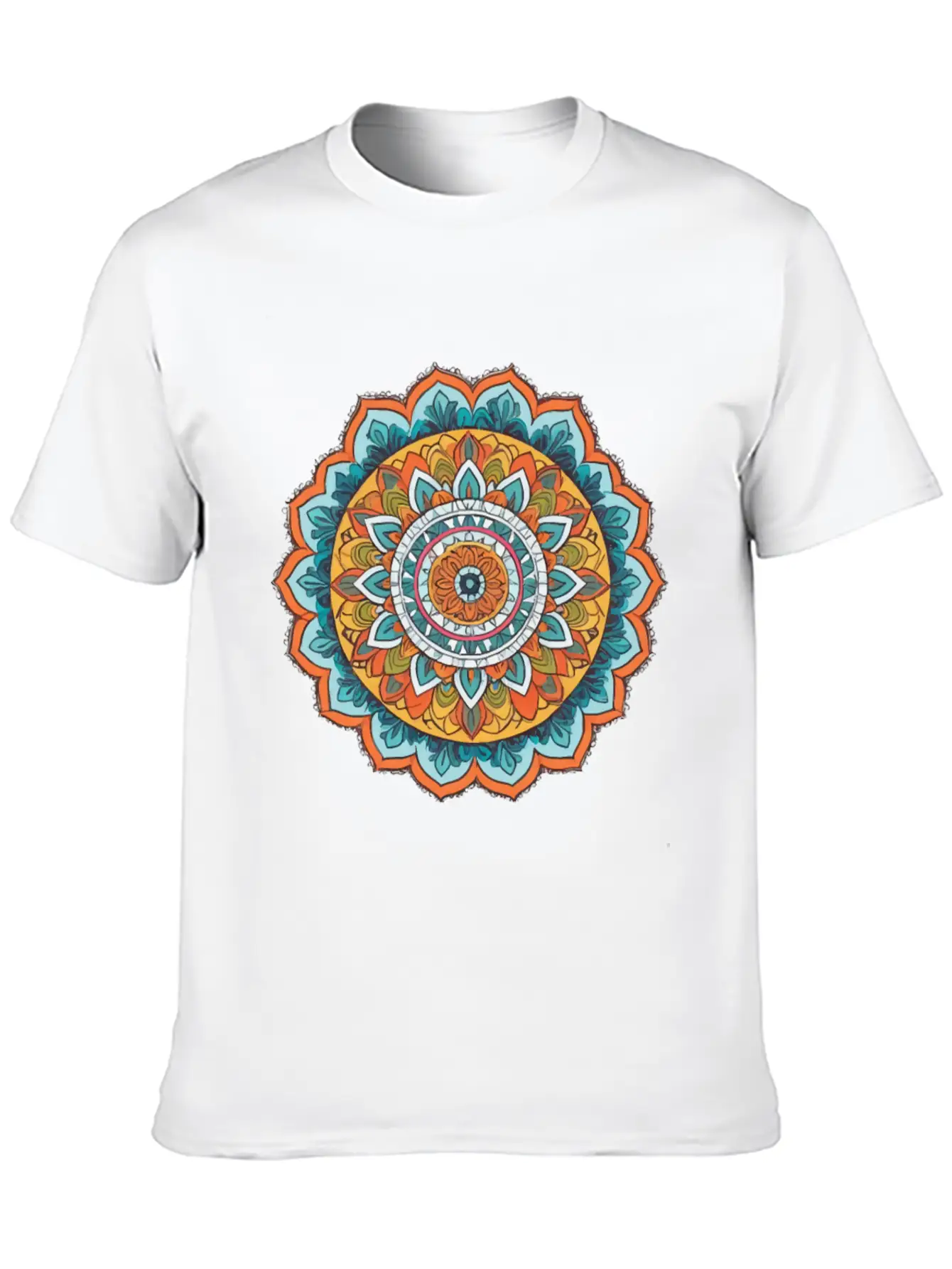 Mandala Of Various Colors Relaxed Everyday Tee – Lightweight And Durable Cotton