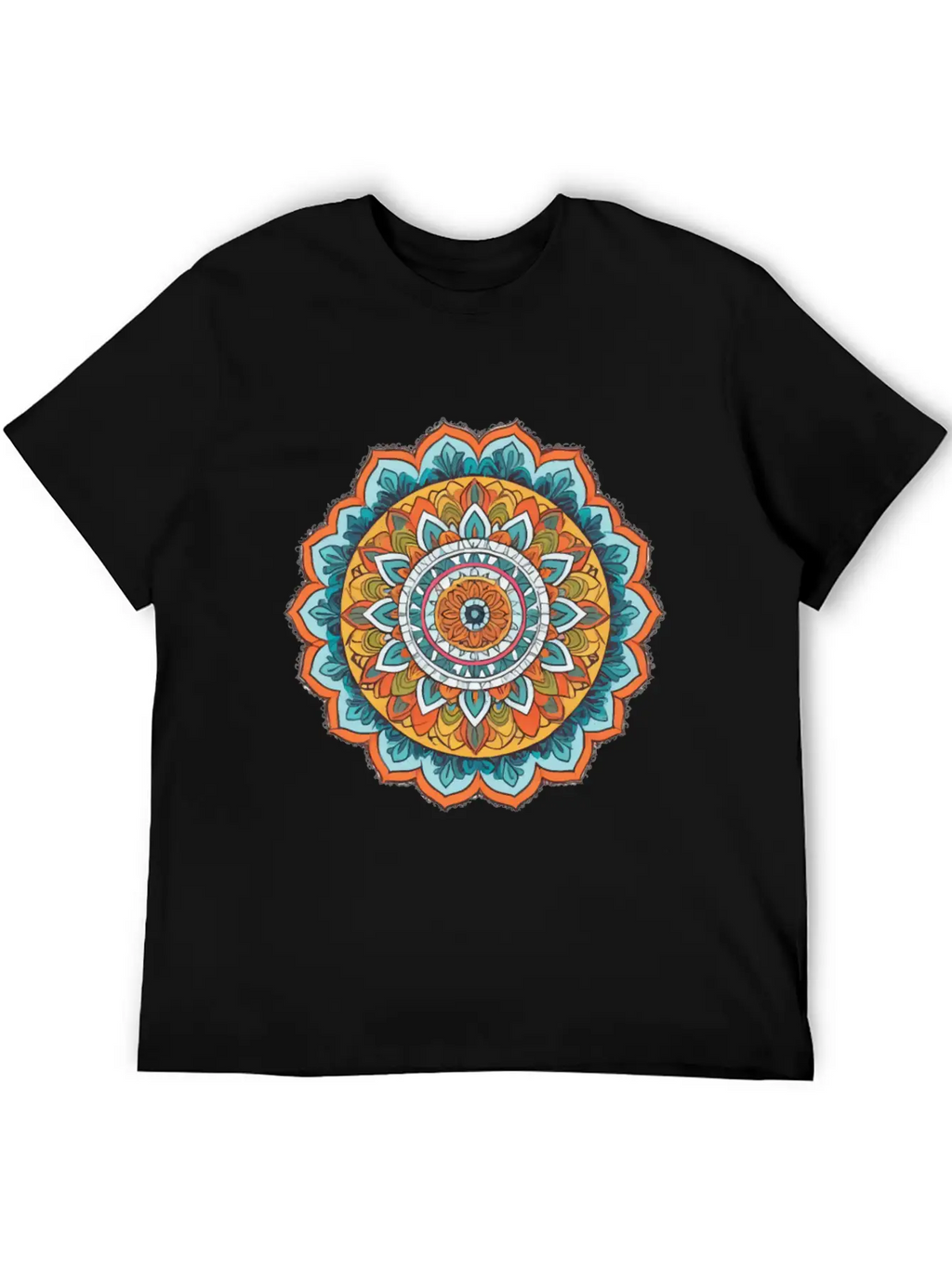 Mandala Of Various Colors Relaxed Everyday Tee – Lightweight And Durable Cotton