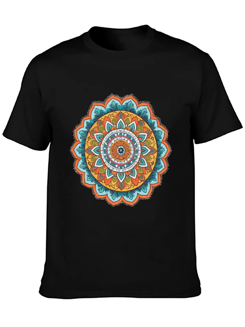 Mandala Of Various Colors Relaxed Everyday Tee – Lightweight And Durable Cotton