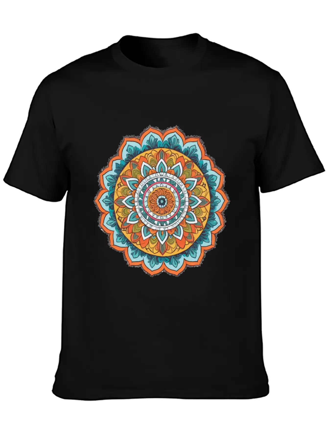Mandala Of Various Colors Relaxed Everyday Tee – Lightweight And Durable Cotton