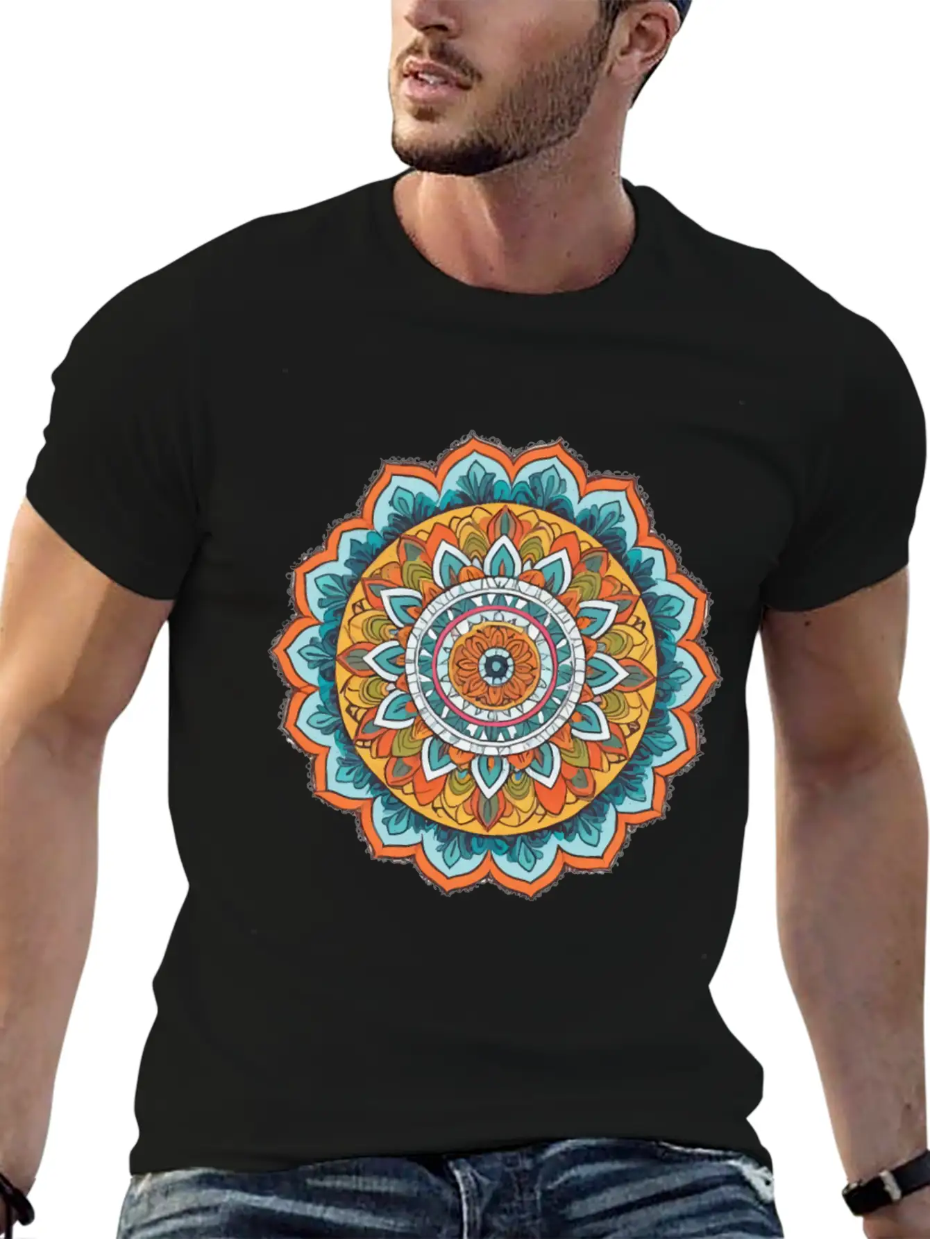 Mandala Of Various Colors Relaxed Everyday Tee – Lightweight And Durable Cotton