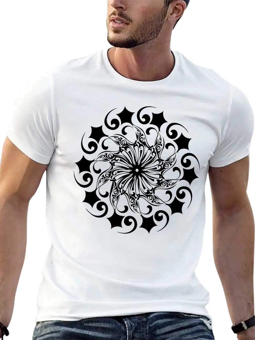 Mandala Vector Shape Geometric Basic Graphic T-Shirt – Daily Comfort In Soft Cotton