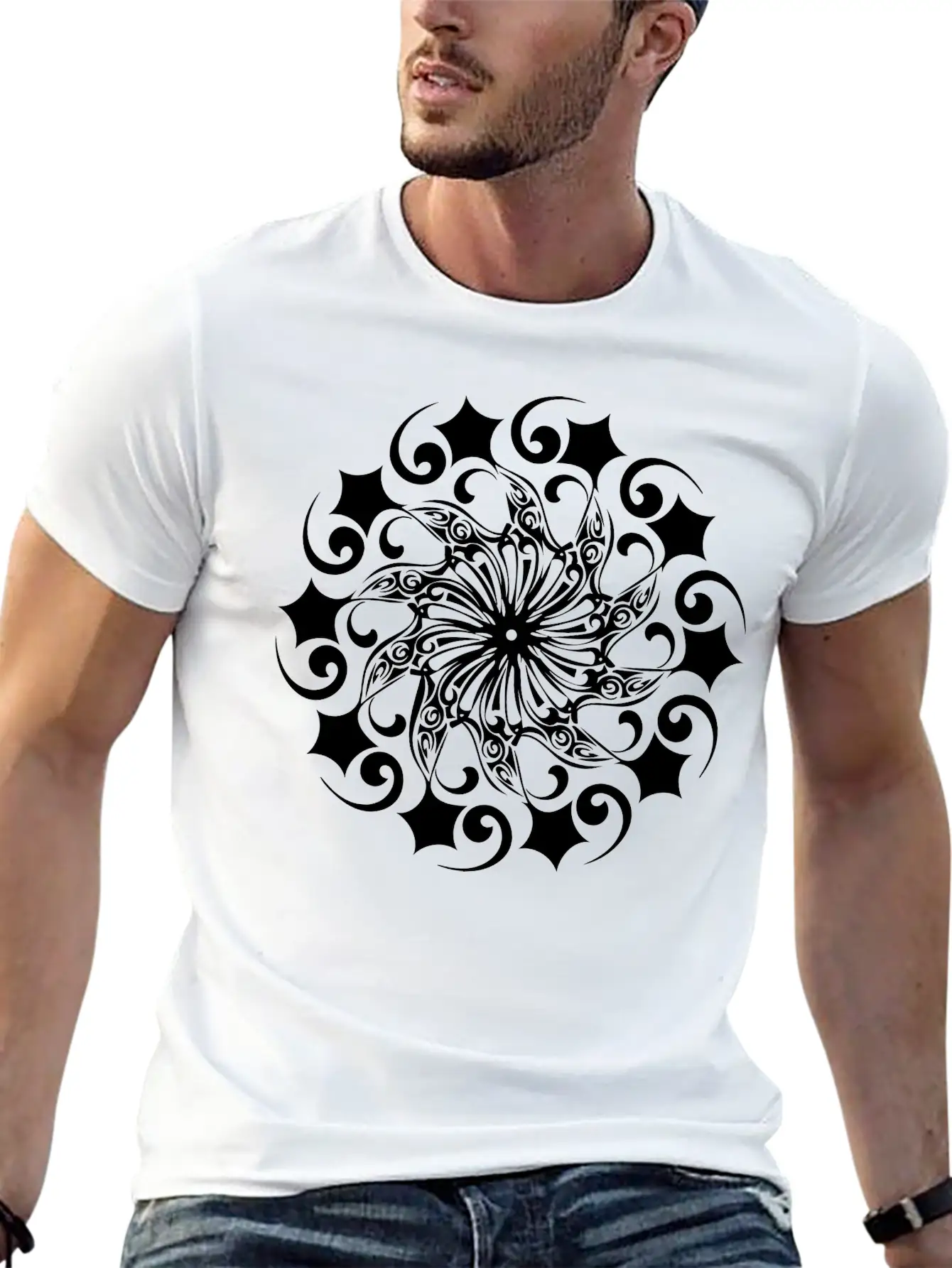 Mandala Vector Shape Geometric Basic Graphic T-Shirt – Daily Comfort In Soft Cotton