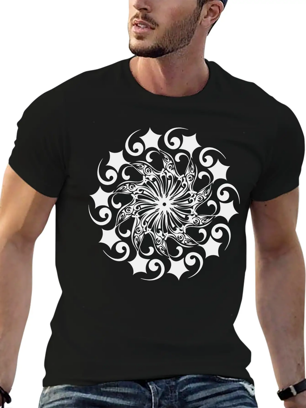 Mandala Vector Shape Geometric Basic Graphic T-Shirt – Daily Comfort In Soft Cotton