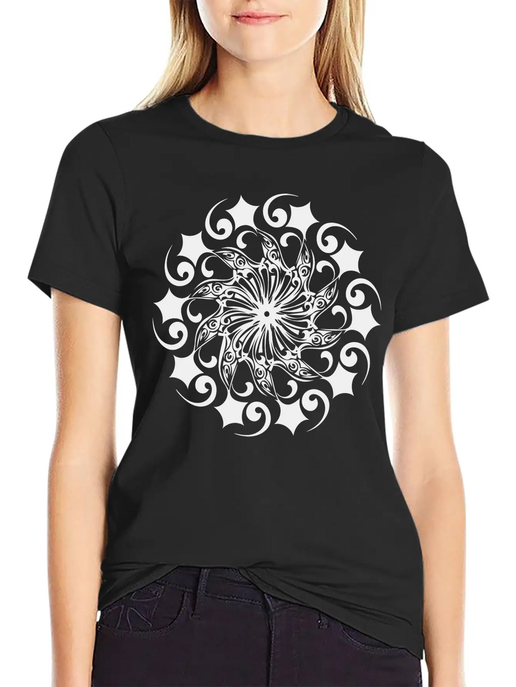 Mandala Vector Shape Geometric Basic Graphic T-Shirt – Daily Comfort In Soft Cotton