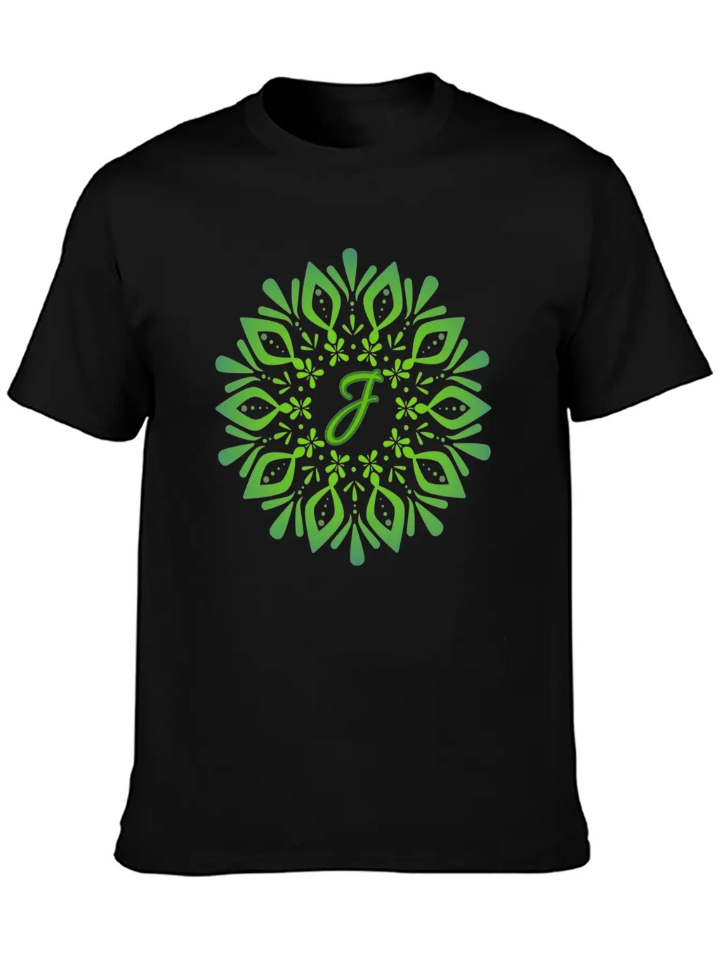 Mandala With Letter J Unisex Casual T-Shirt – Clean Design For Daily Comfort