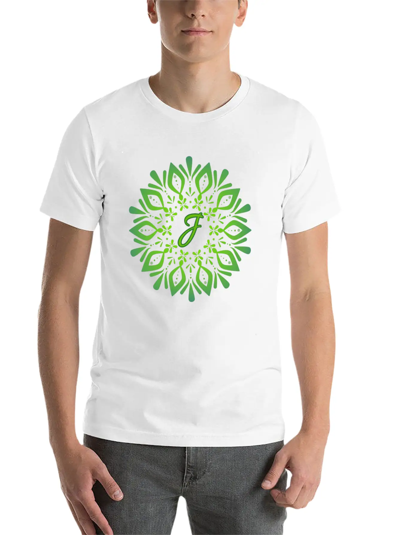 Mandala With Letter J Unisex Casual T-Shirt – Clean Design For Daily Comfort