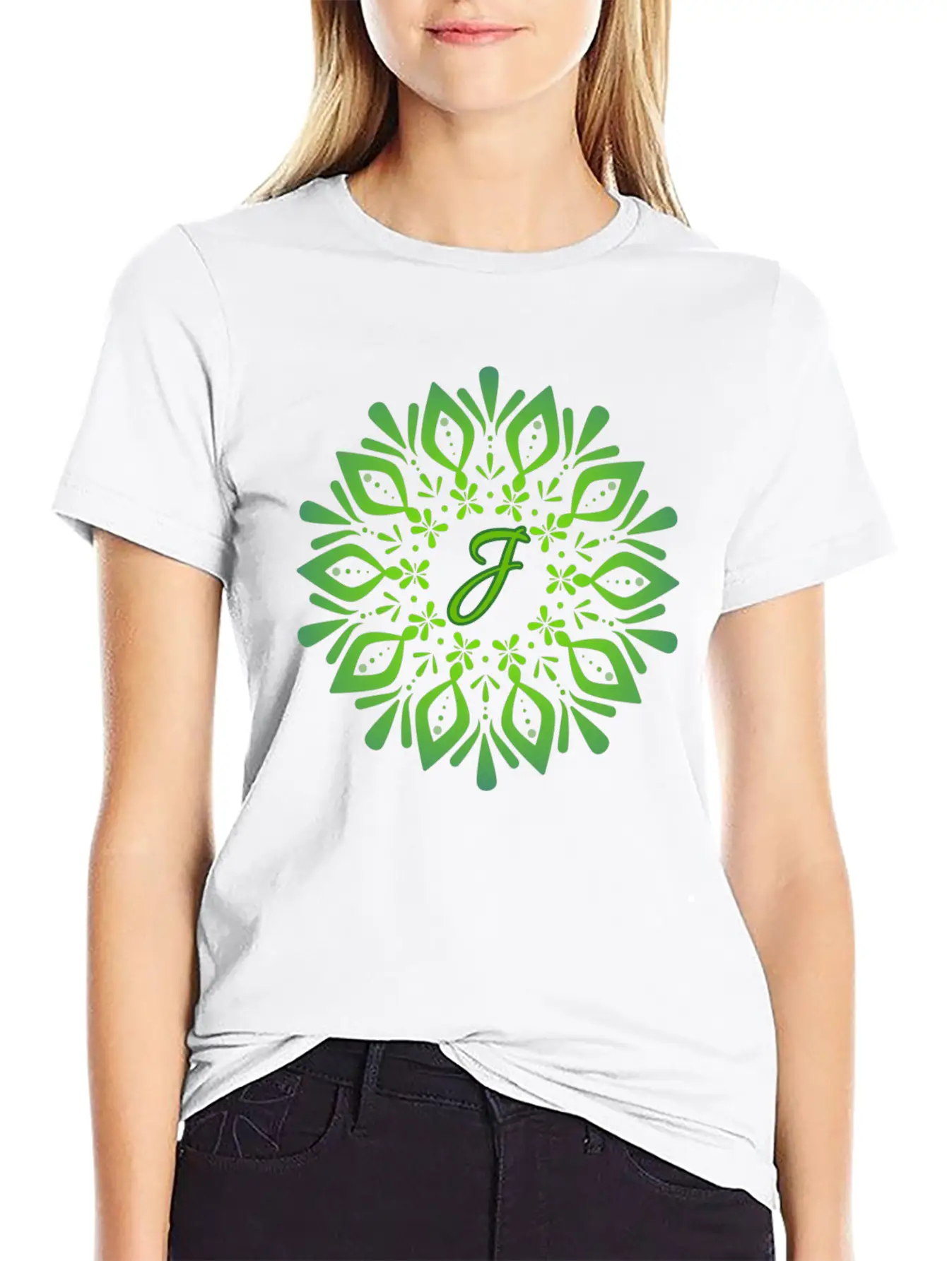 Mandala With Letter J Unisex Casual T-Shirt – Clean Design For Daily Comfort
