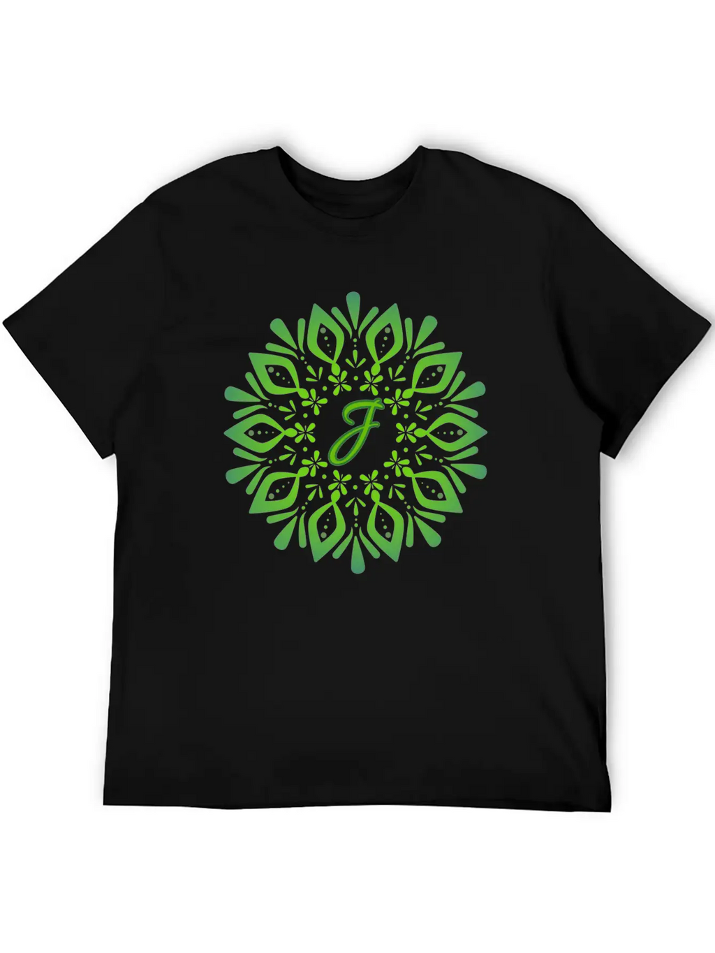 Mandala With Letter J Unisex Casual T-Shirt – Clean Design For Daily Comfort