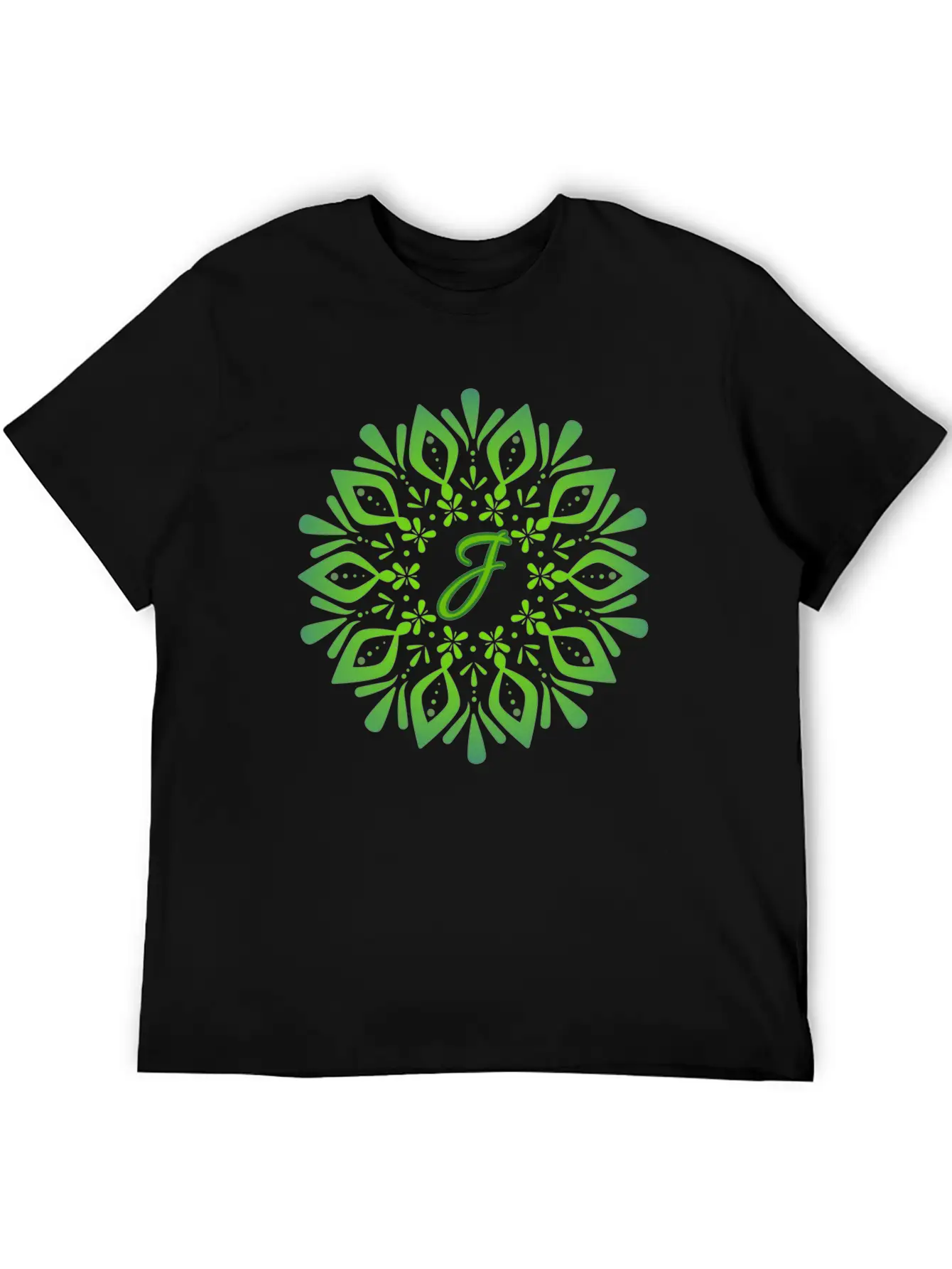 Mandala With Letter J Unisex Casual T-Shirt – Clean Design For Daily Comfort
