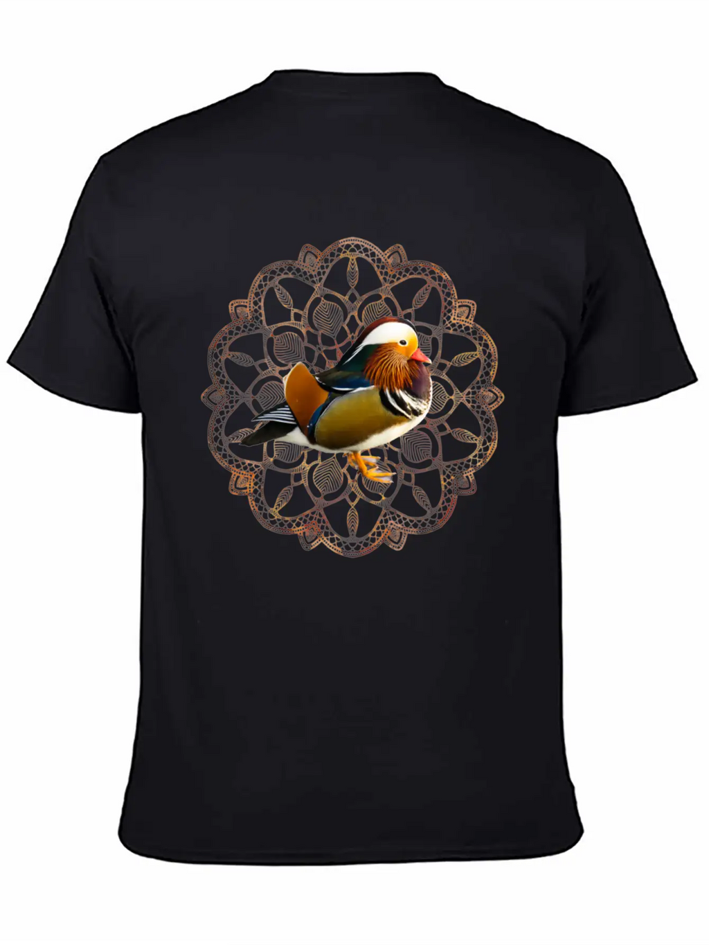 Mandarin Duck Fall Autumn Mandala Orange Leaves Essential Cotton Tee For Daily Outfits – Unisex Style
