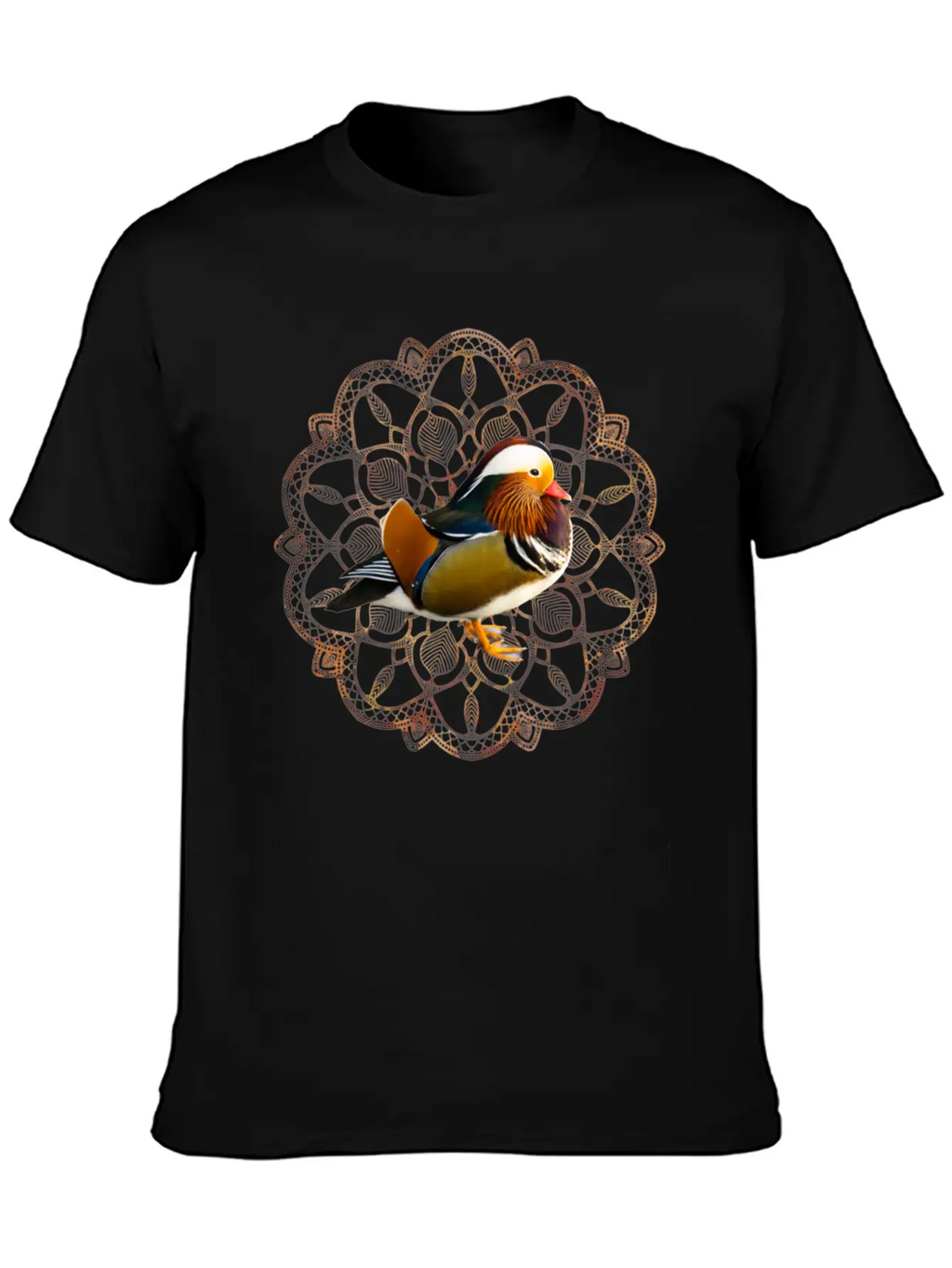 Mandarin Duck Fall Autumn Mandala Orange Leaves Essential Cotton Tee For Daily Outfits – Unisex Style