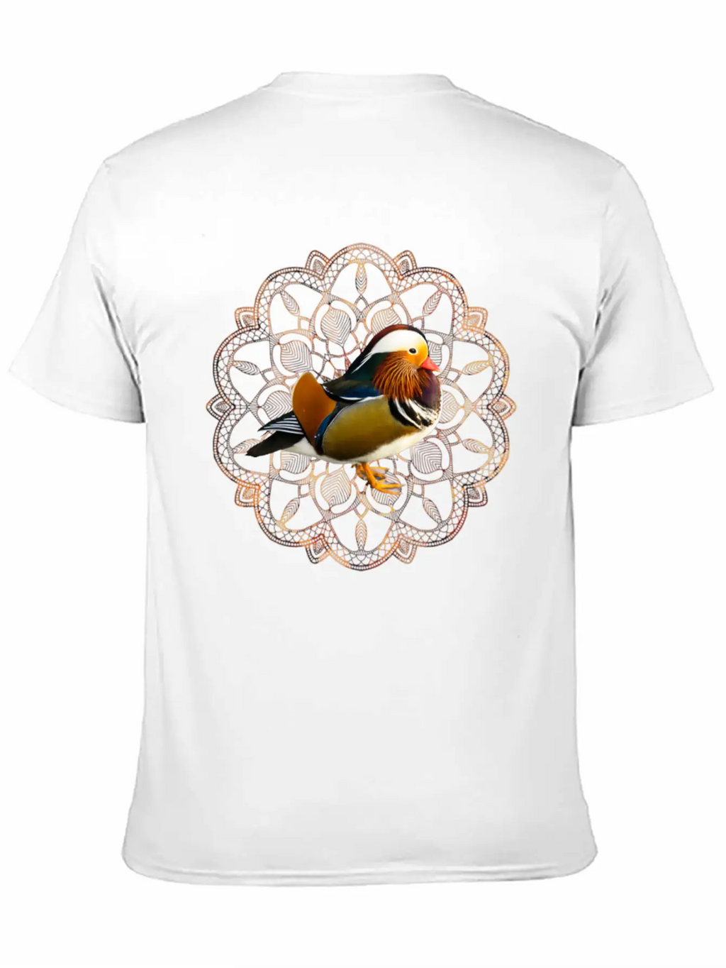 Mandarin Duck Fall Autumn Mandala Orange Leaves Essential Cotton Tee For Daily Outfits – Unisex Style
