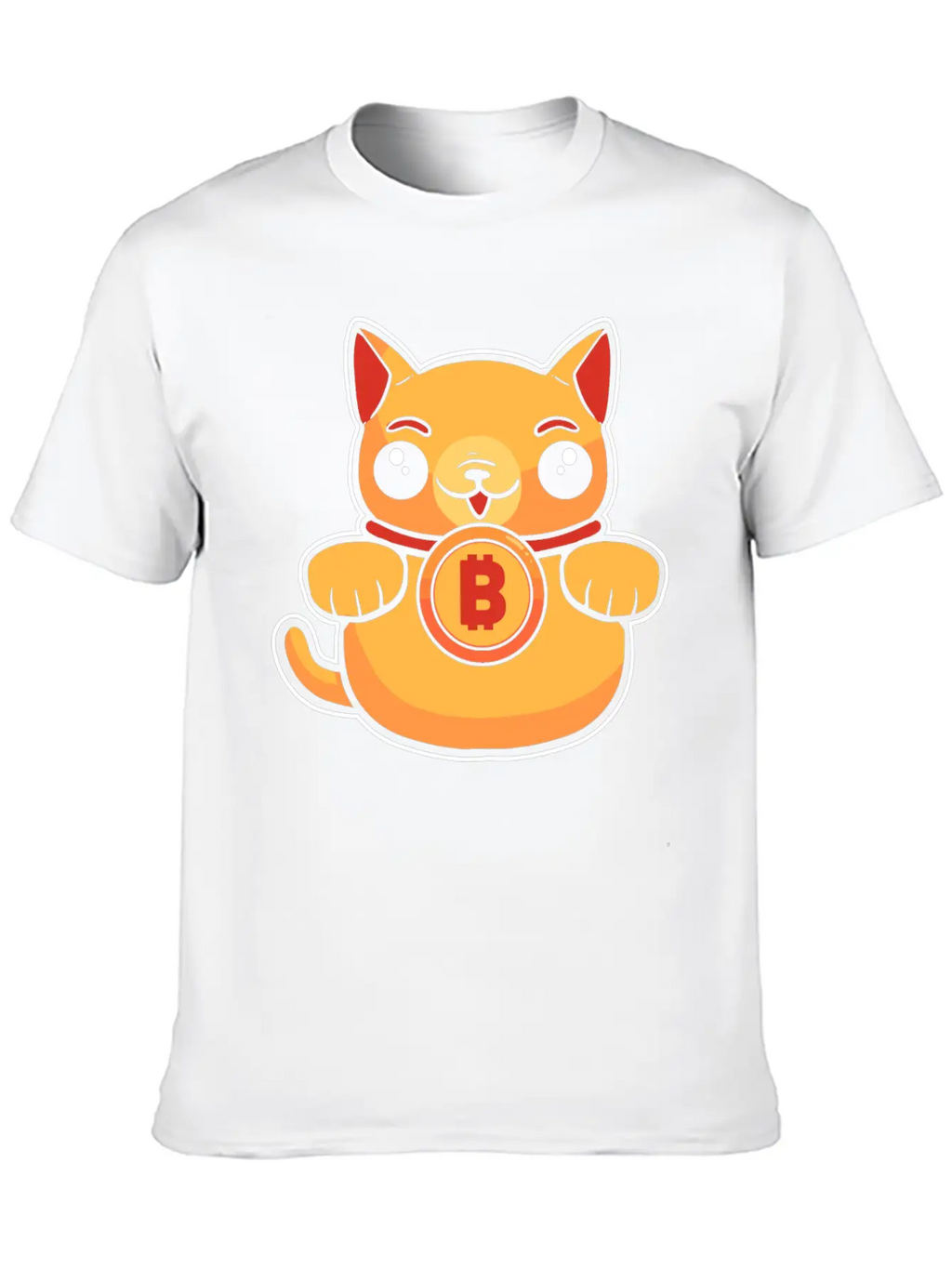 Maneki Neko Lucky Cat Crypto Bitcoin Basic Graphic T-Shirt – Daily Comfort In Soft Cotton