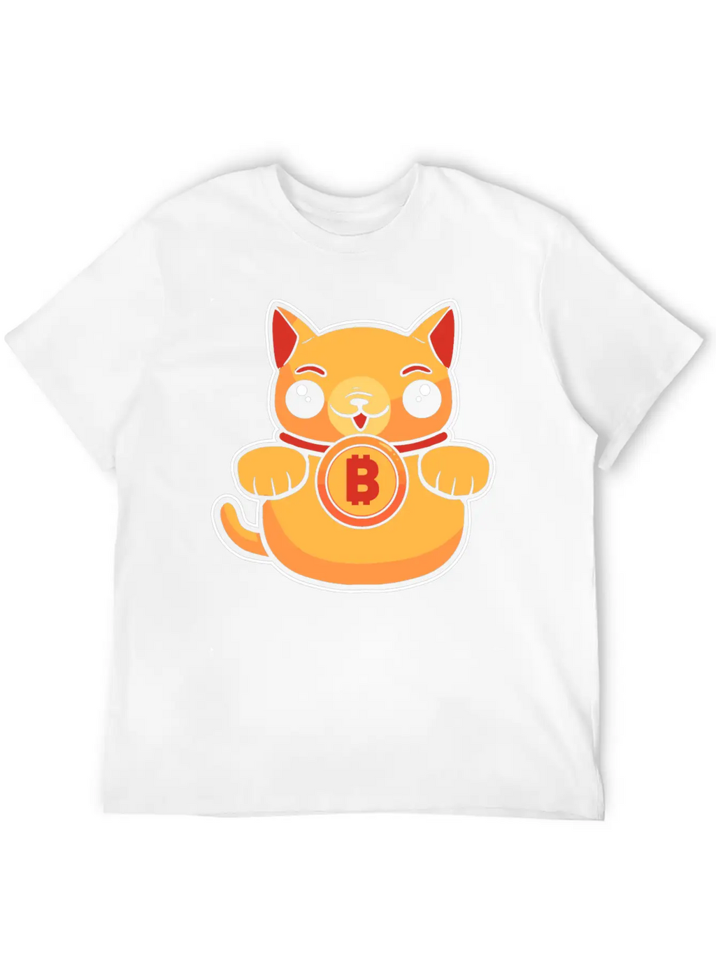 Maneki Neko Lucky Cat Crypto Bitcoin Basic Graphic T-Shirt – Daily Comfort In Soft Cotton
