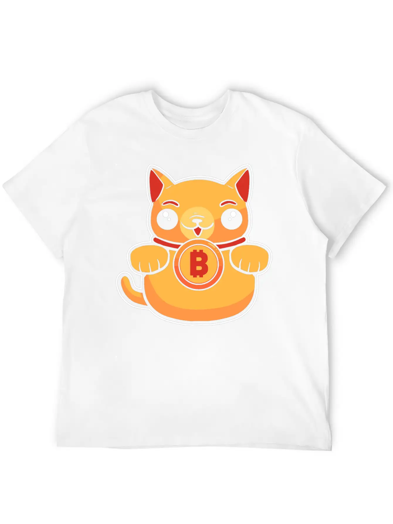 Maneki Neko Lucky Cat Crypto Bitcoin Basic Graphic T-Shirt – Daily Comfort In Soft Cotton