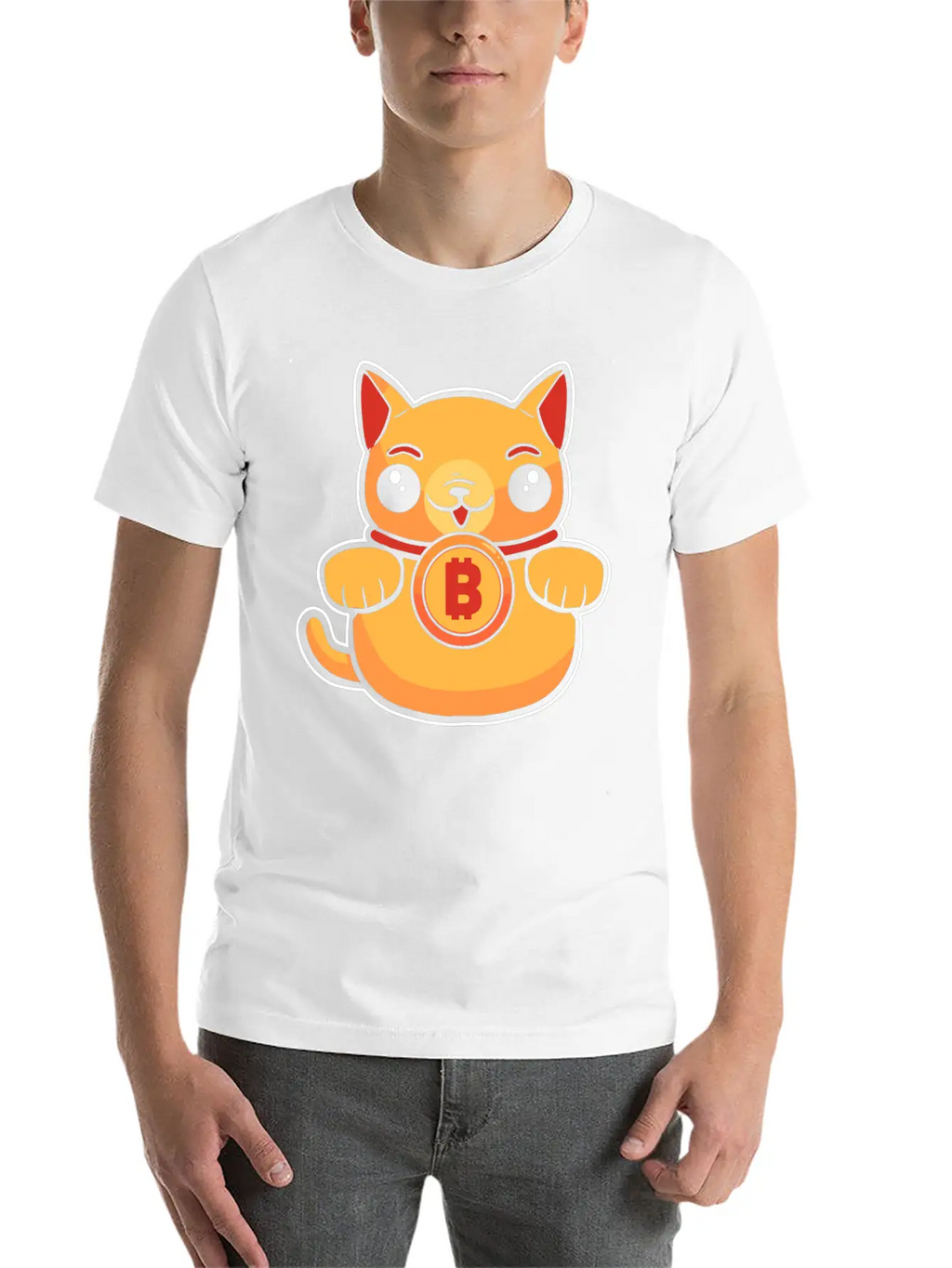 Maneki Neko Lucky Cat Crypto Bitcoin Basic Graphic T-Shirt – Daily Comfort In Soft Cotton