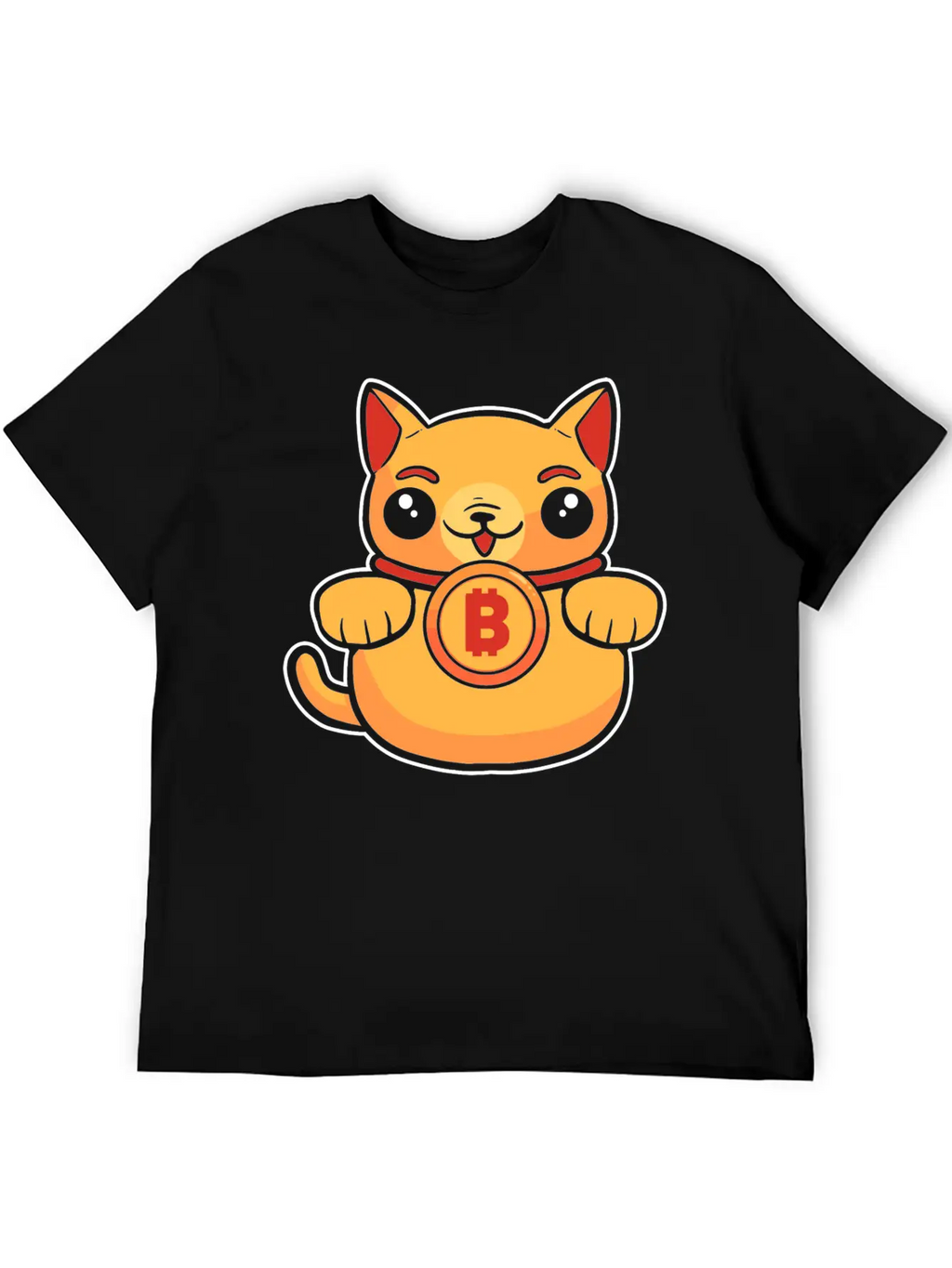 Maneki Neko Lucky Cat Crypto Bitcoin Basic Graphic T-Shirt – Daily Comfort In Soft Cotton