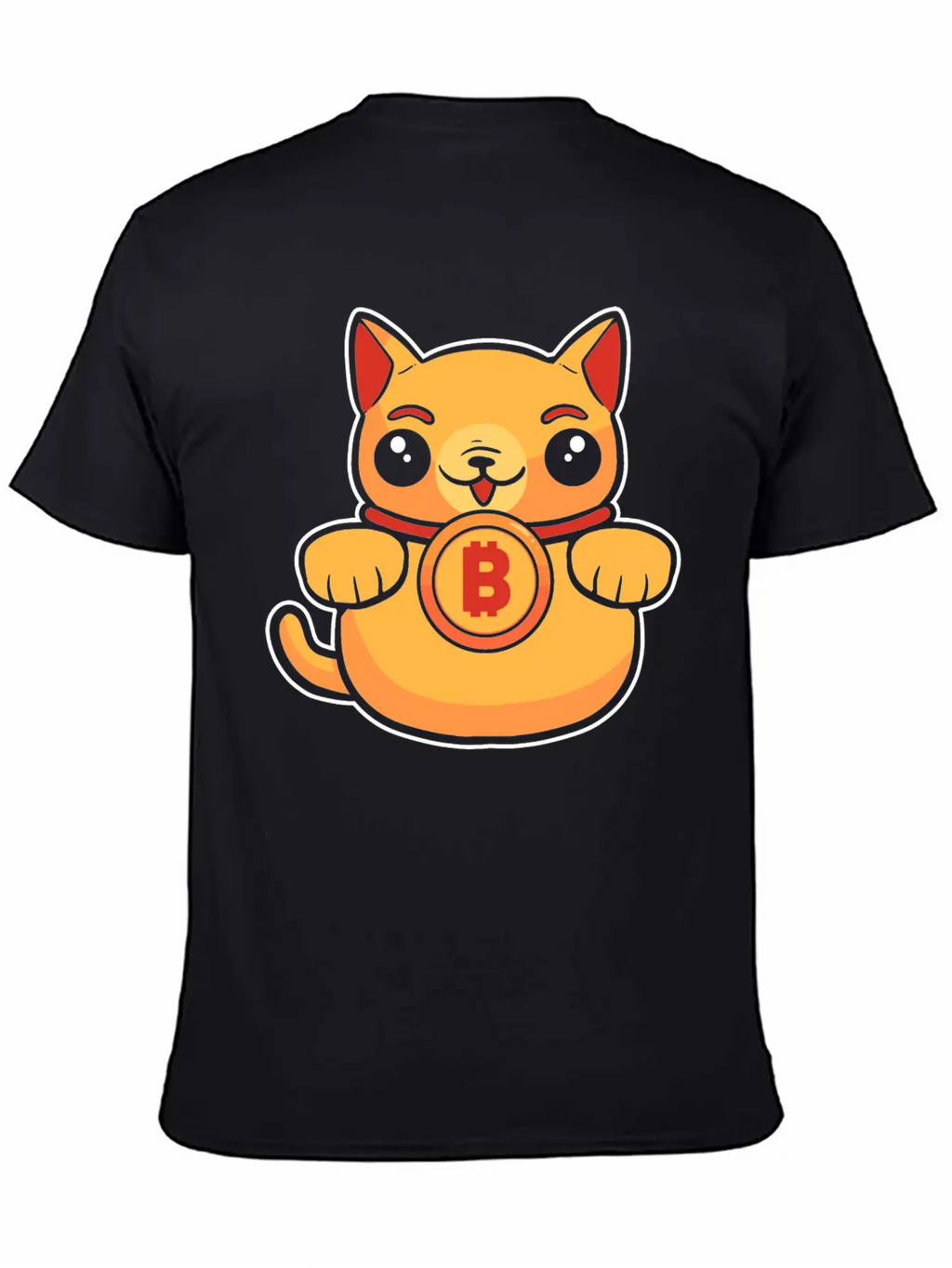 Maneki Neko Lucky Cat Crypto Bitcoin Basic Graphic T-Shirt – Daily Comfort In Soft Cotton