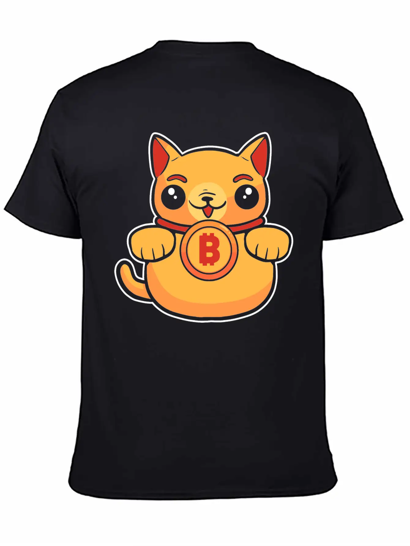 Maneki Neko Lucky Cat Crypto Bitcoin Basic Graphic T-Shirt – Daily Comfort In Soft Cotton