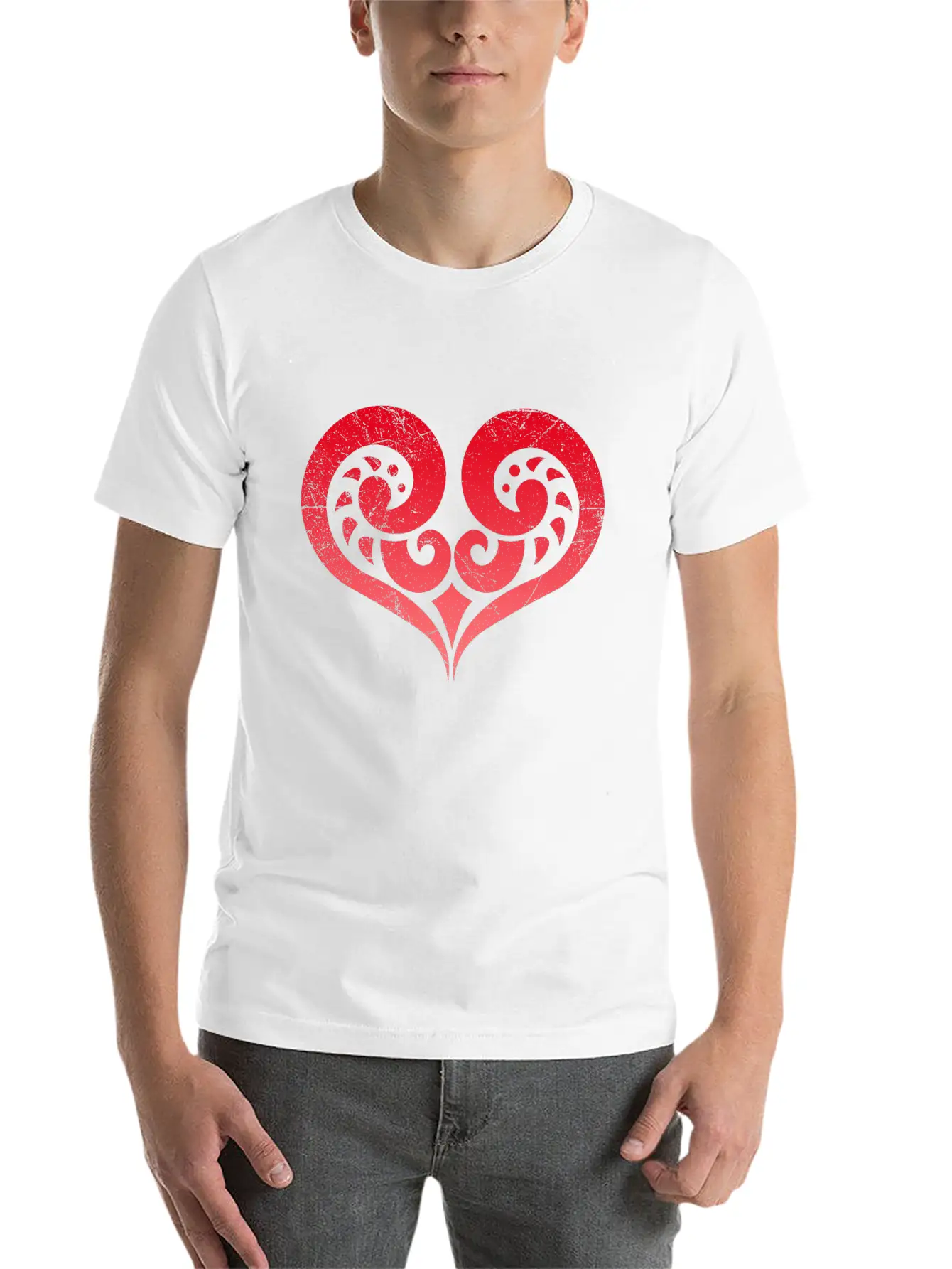 Maori Koru Love Heart Tribal Tattoo Gift Idea Stylish Everyday T-Shirt – Unisex Basic Cotton Tee
