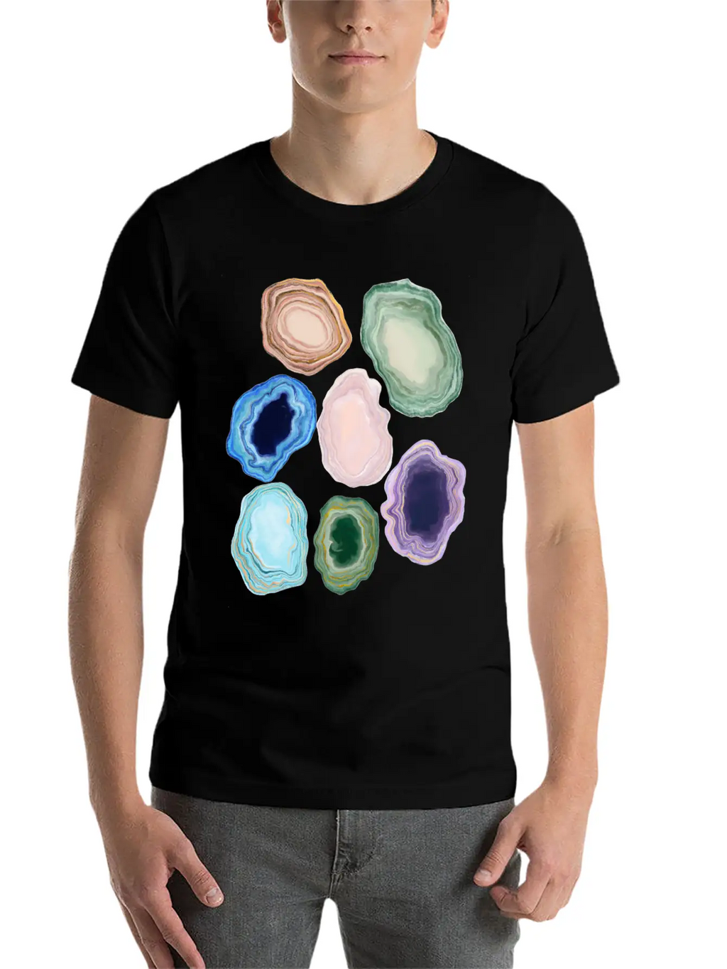 Marbleized Geode Stone Relaxed Everyday Tee – Lightweight And Durable Cotton
