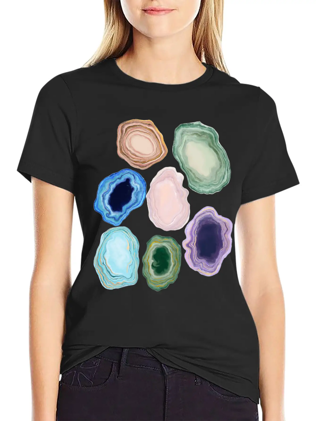 Marbleized Geode Stone Relaxed Everyday Tee – Lightweight And Durable Cotton