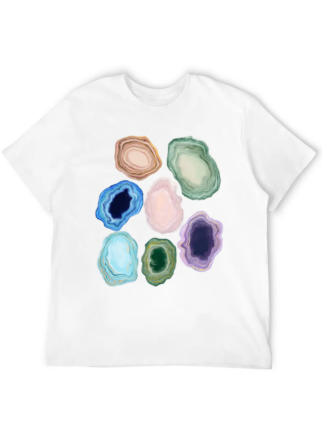 Marbleized Geode Stone Relaxed Everyday Tee – Lightweight And Durable Cotton