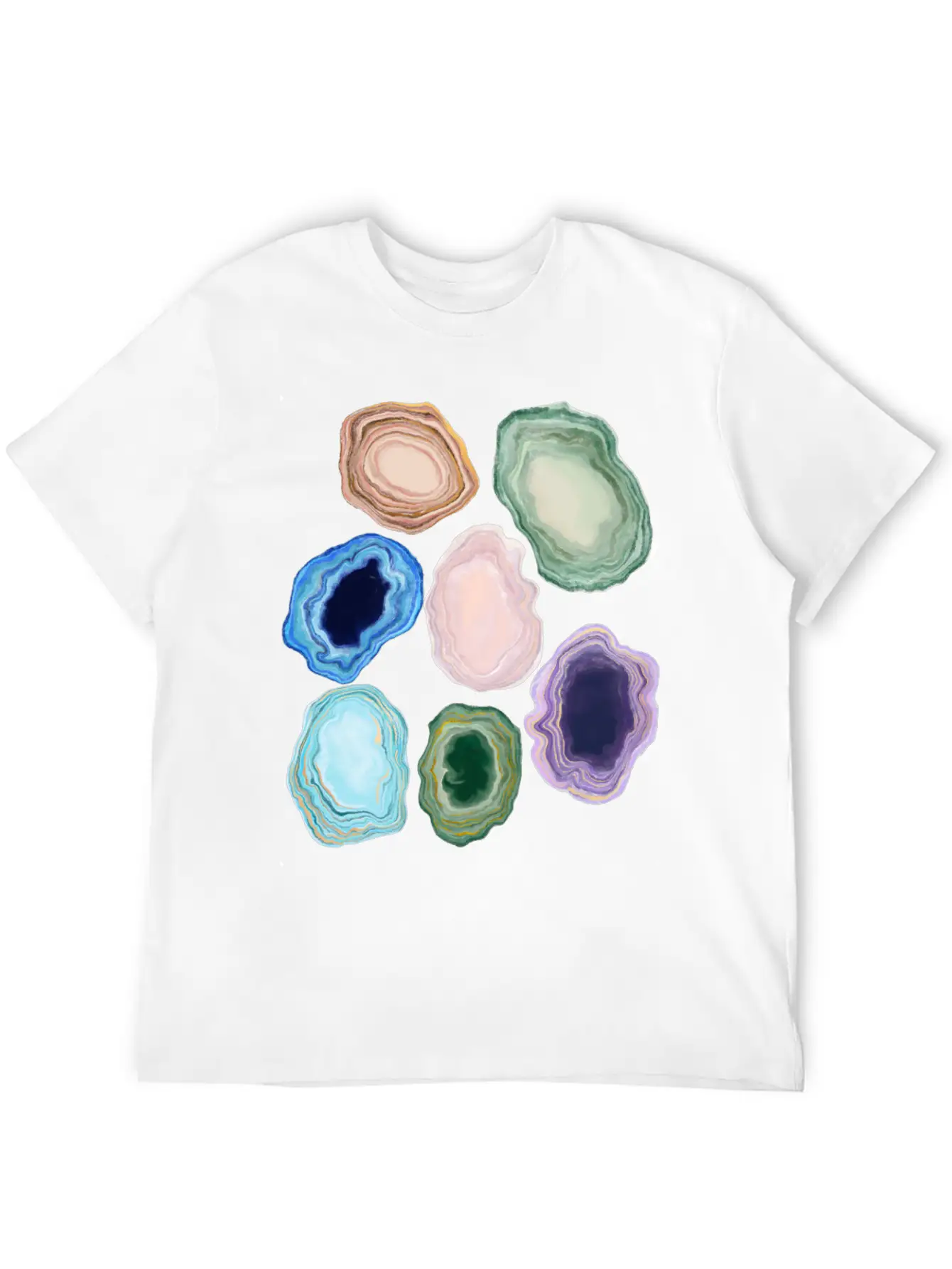 Marbleized Geode Stone Relaxed Everyday Tee – Lightweight And Durable Cotton