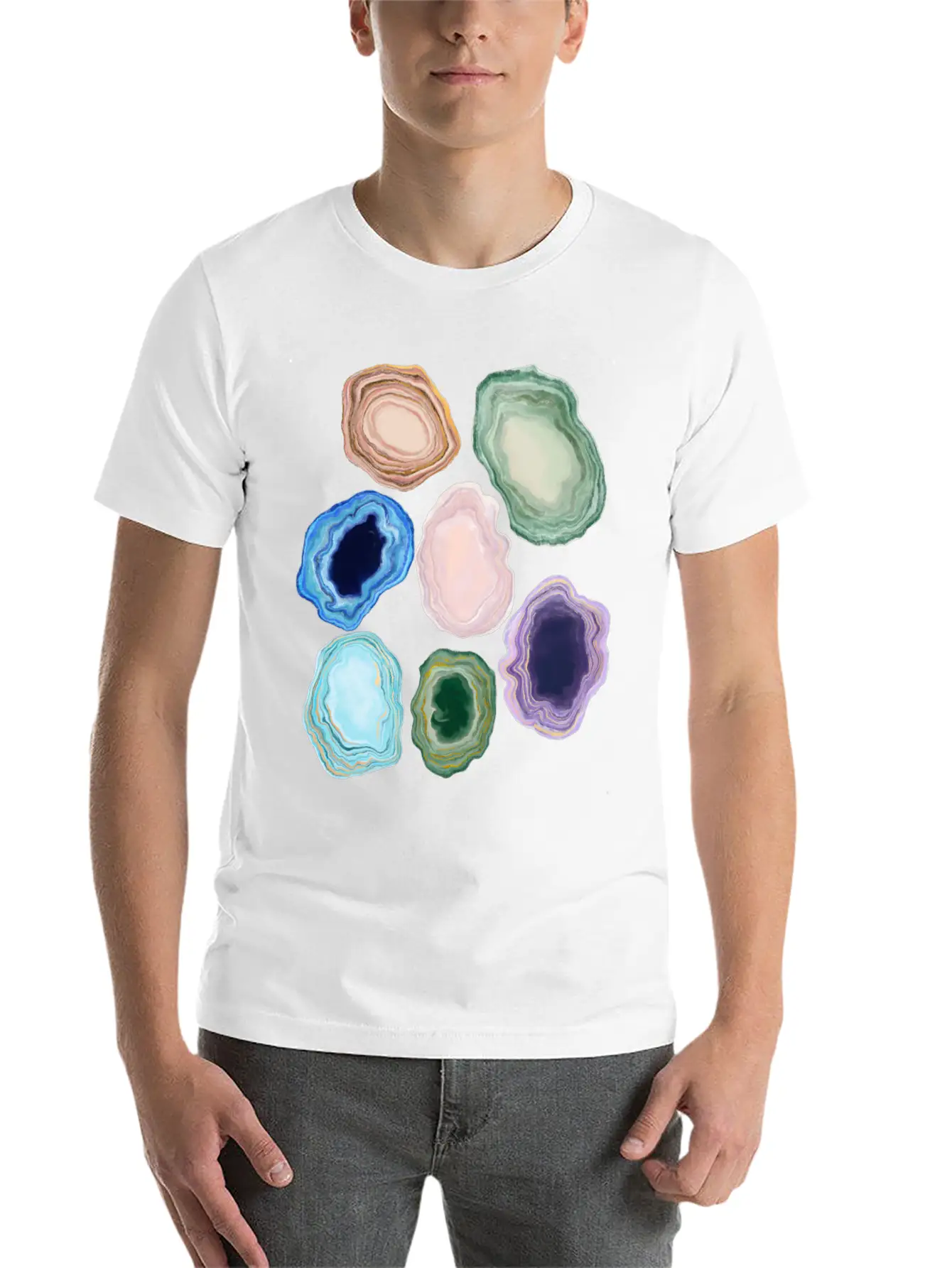 Marbleized Geode Stone Relaxed Everyday Tee – Lightweight And Durable Cotton