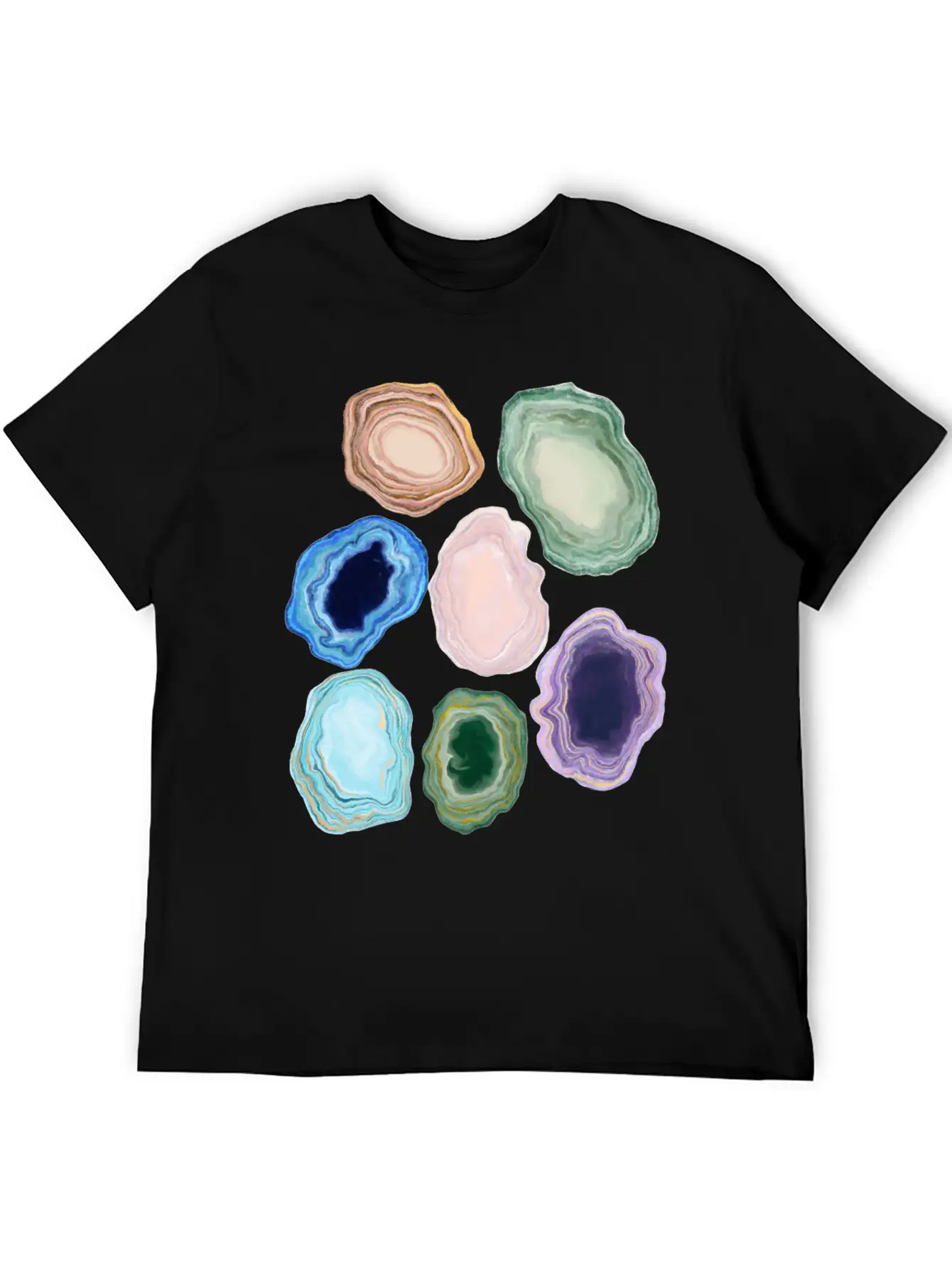 Marbleized Geode Stone Relaxed Everyday Tee – Lightweight And Durable Cotton