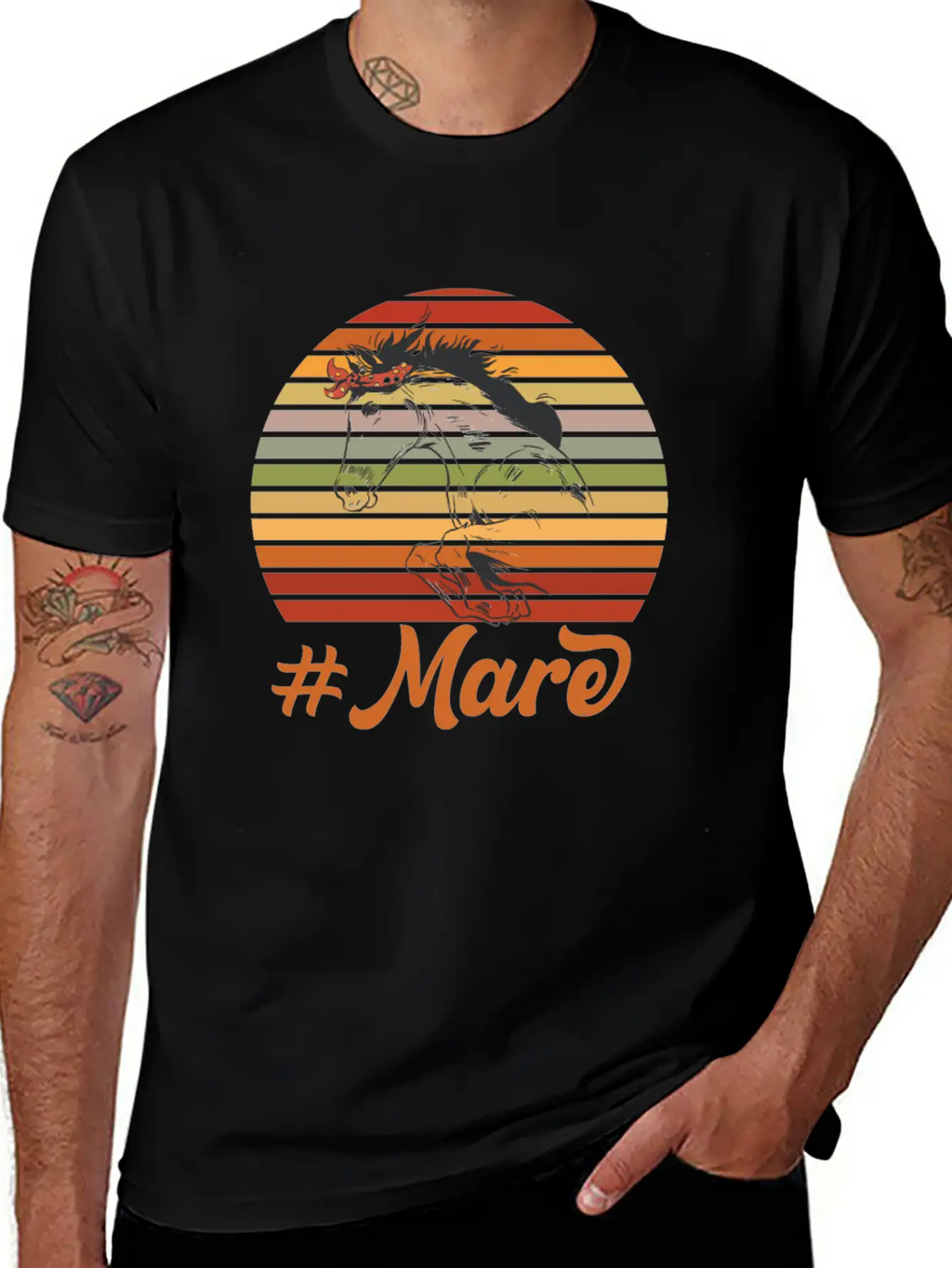 #MARE Motif For Horse Owners & Riders Modern Fit Casual T-Shirt – Clean And Versatile Design