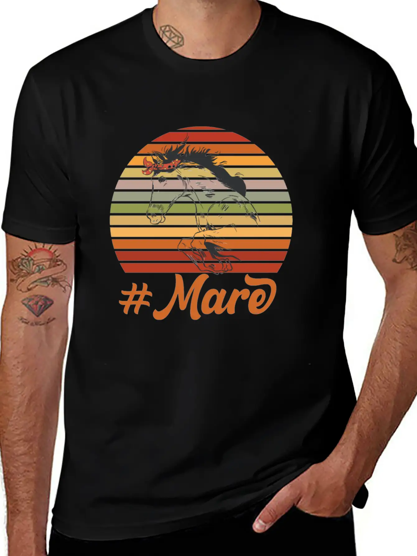 #MARE Motif For Horse Owners & Riders Modern Fit Casual T-Shirt – Clean And Versatile Design