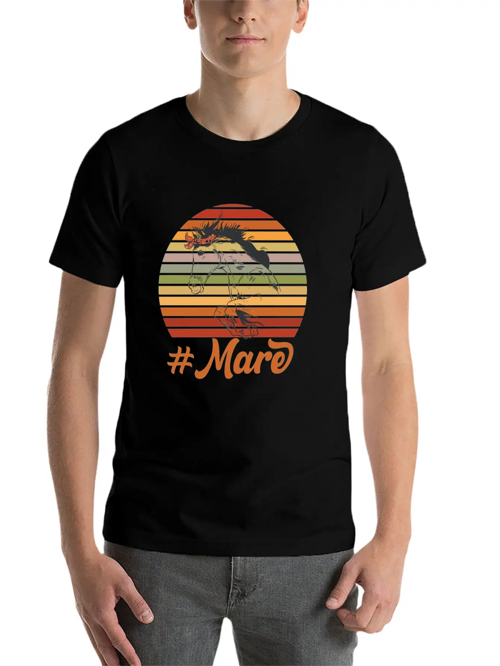 #MARE Motif For Horse Owners & Riders Modern Fit Casual T-Shirt – Clean And Versatile Design