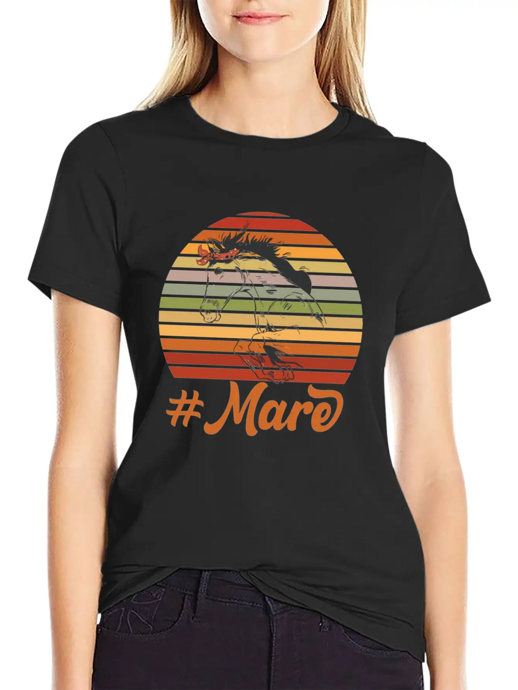 #MARE Motif For Horse Owners & Riders Modern Fit Casual T-Shirt – Clean And Versatile Design