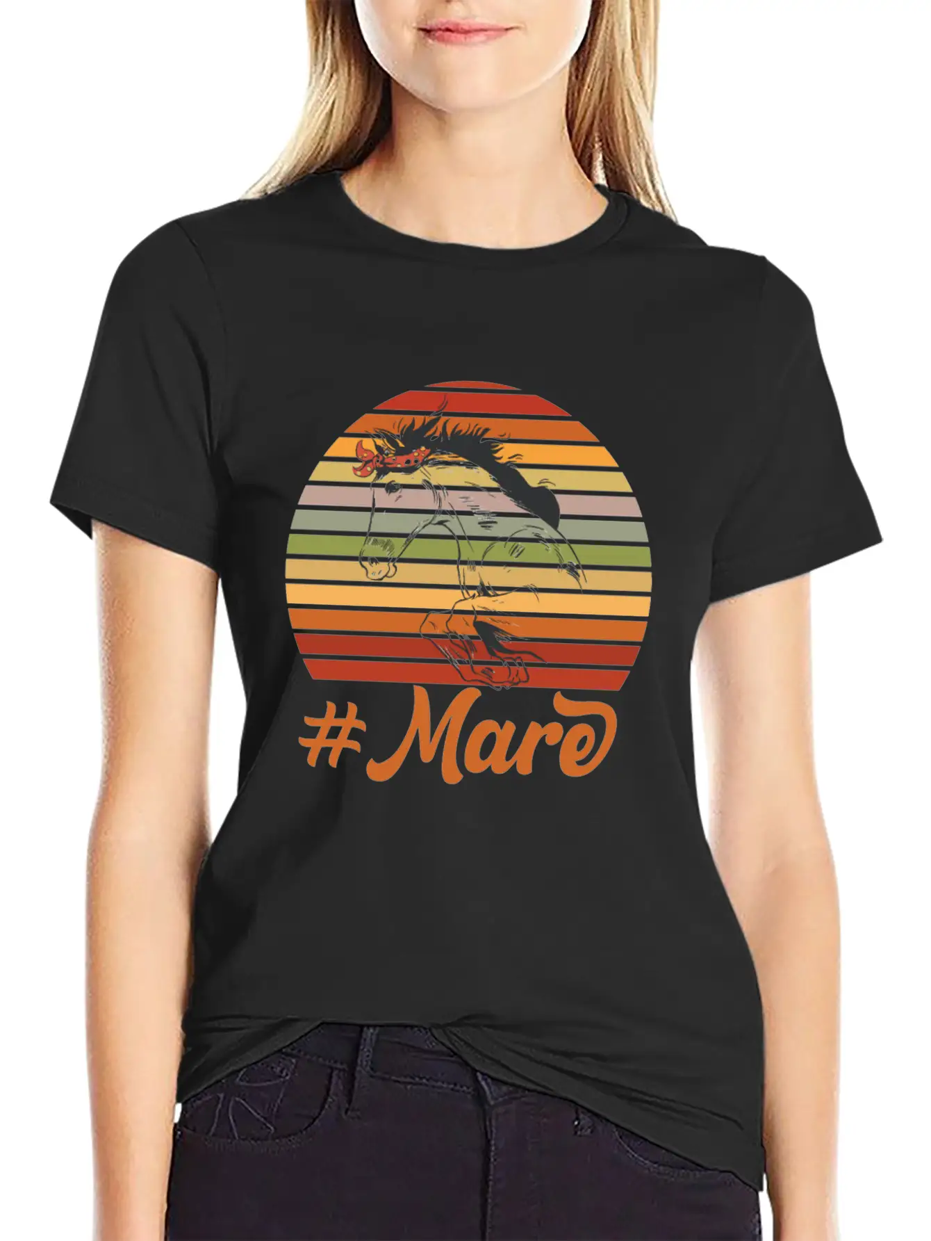 #MARE Motif For Horse Owners & Riders Modern Fit Casual T-Shirt – Clean And Versatile Design