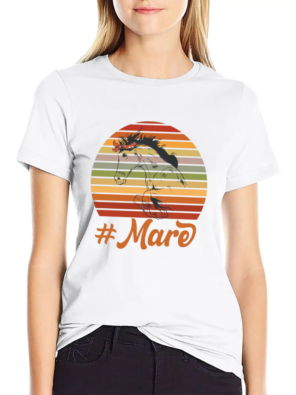 #MARE Motif For Horse Owners & Riders Modern Fit Casual T-Shirt – Clean And Versatile Design