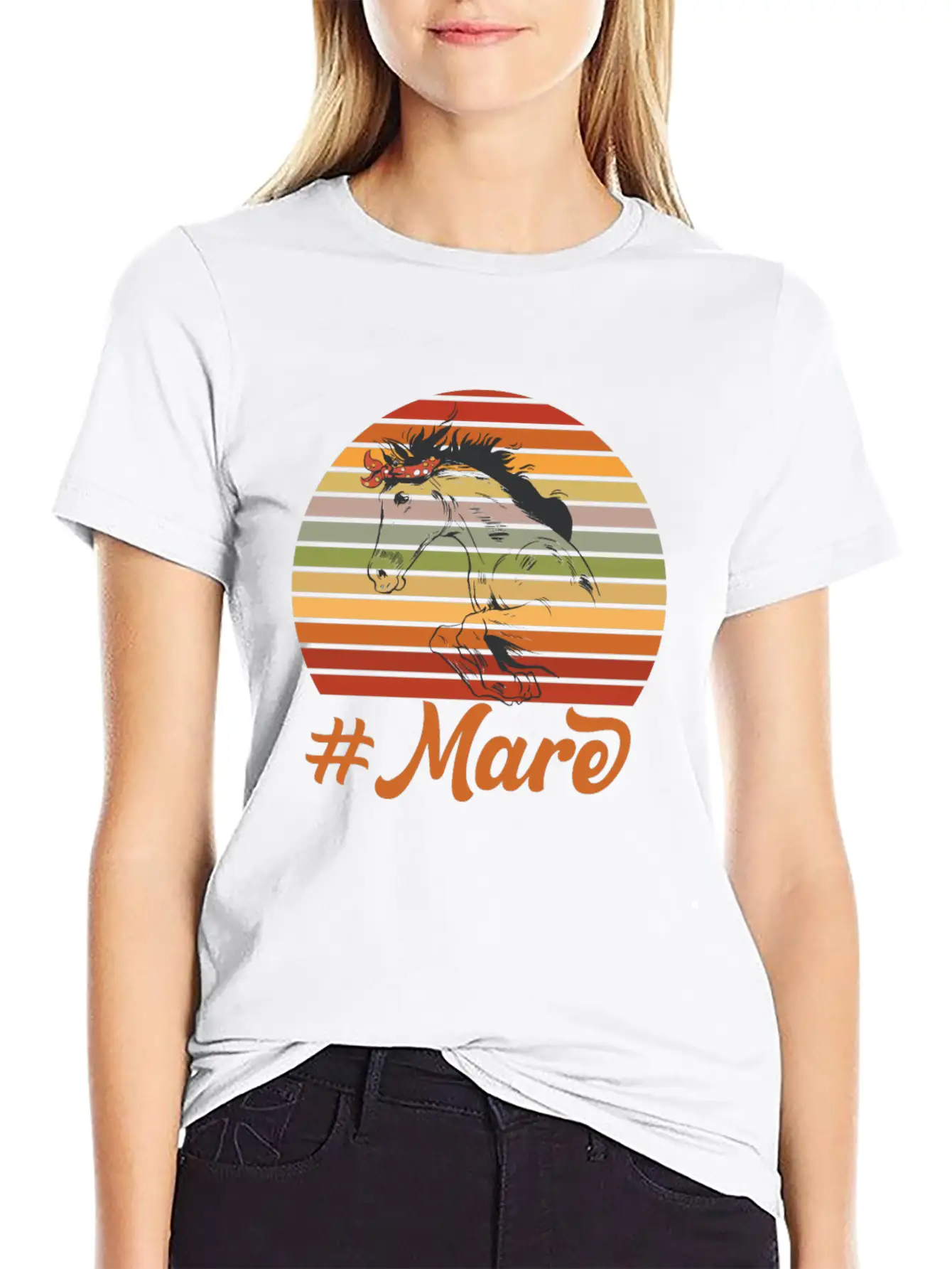 #MARE Motif For Horse Owners & Riders Modern Fit Casual T-Shirt – Clean And Versatile Design