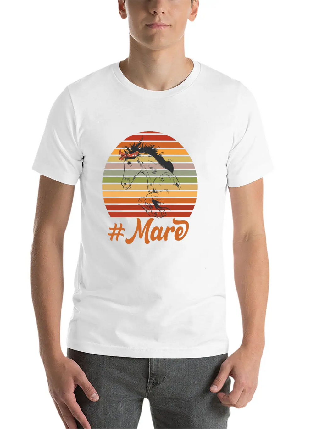 #MARE Motif For Horse Owners & Riders Modern Fit Casual T-Shirt – Clean And Versatile Design