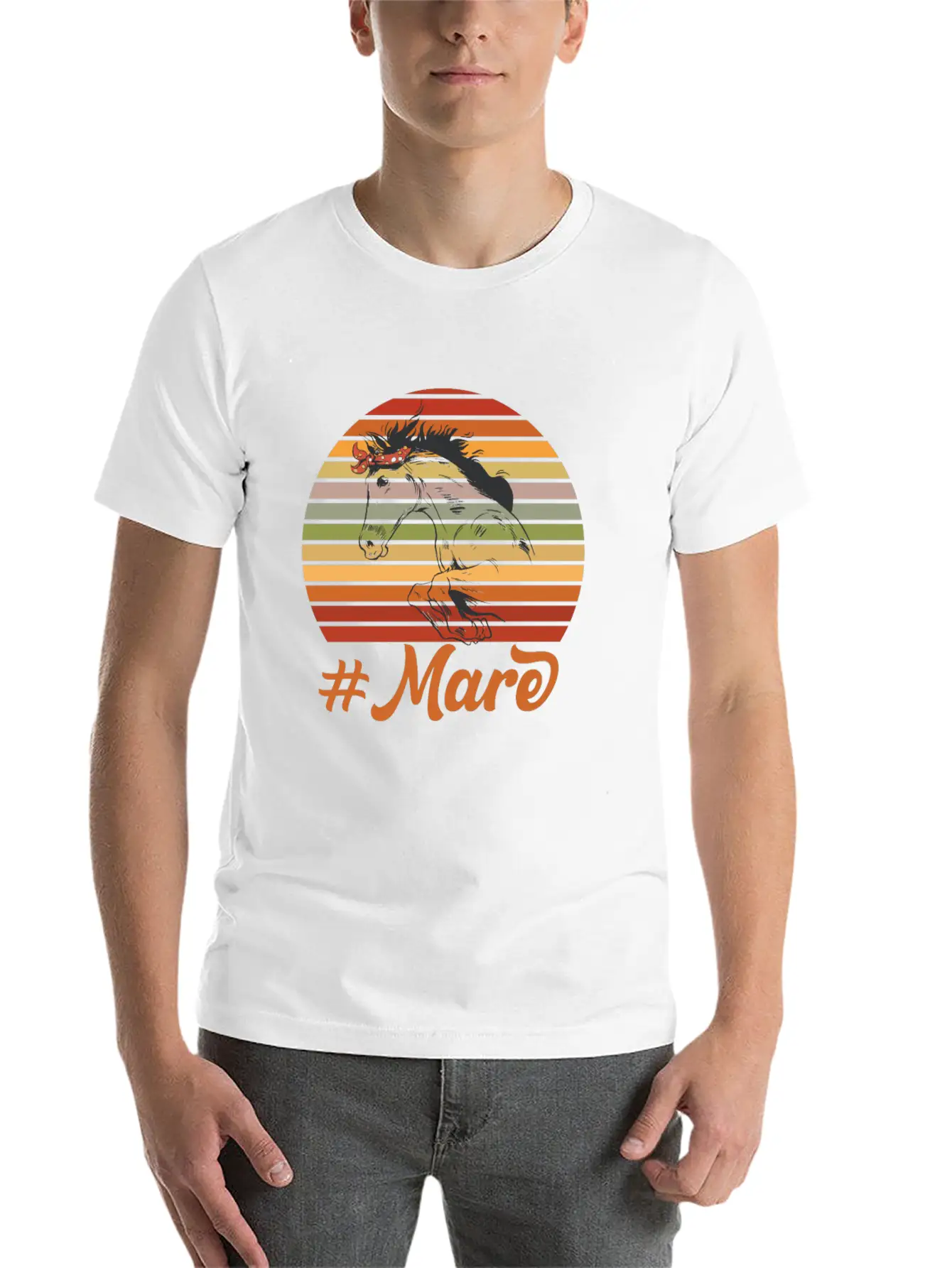 #MARE Motif For Horse Owners & Riders Modern Fit Casual T-Shirt – Clean And Versatile Design