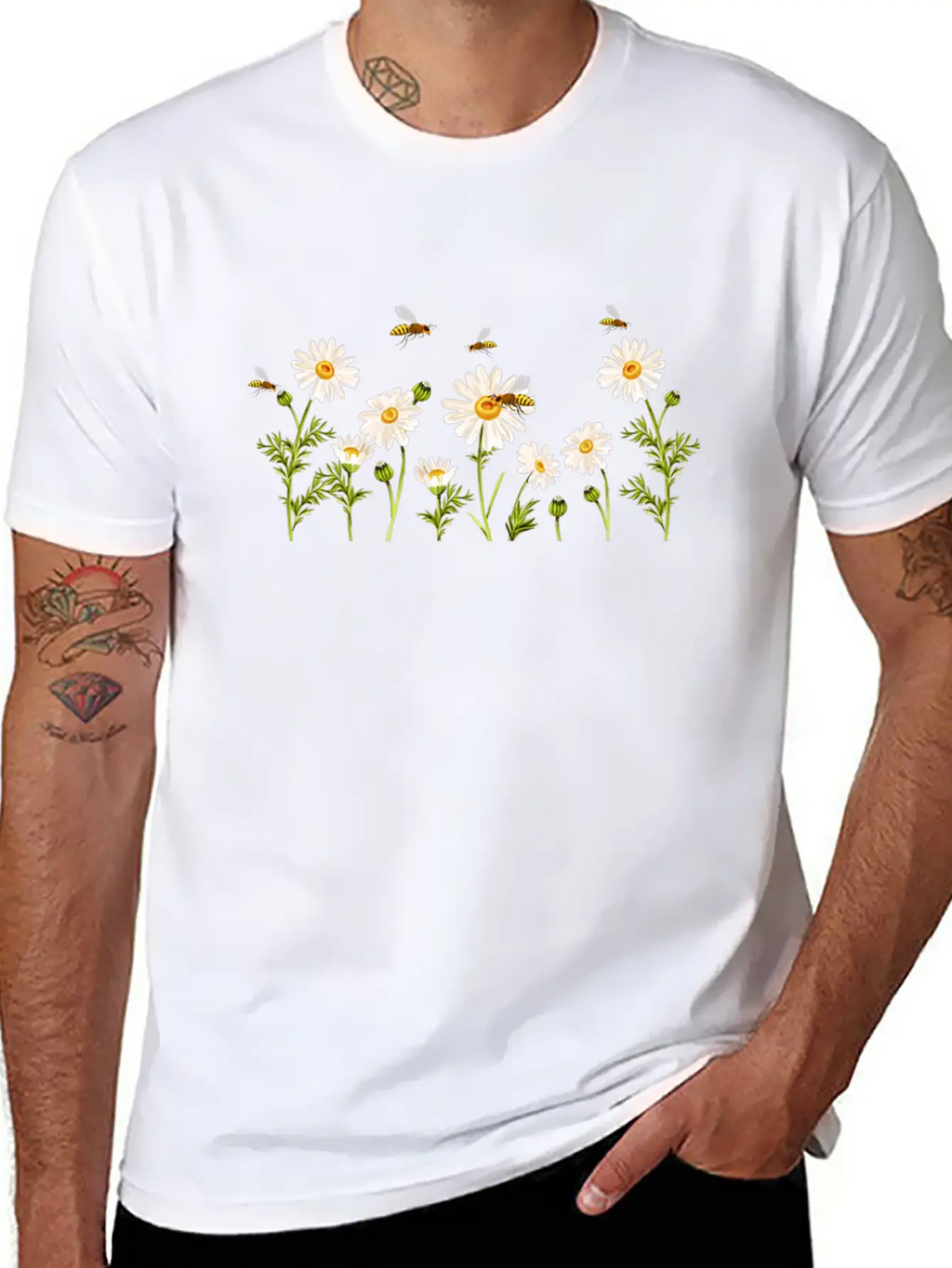 Marguerites Daisy Summer Daisies Flower Garden Breathable Soft Cotton T-Shirt – Timeless Casual Look