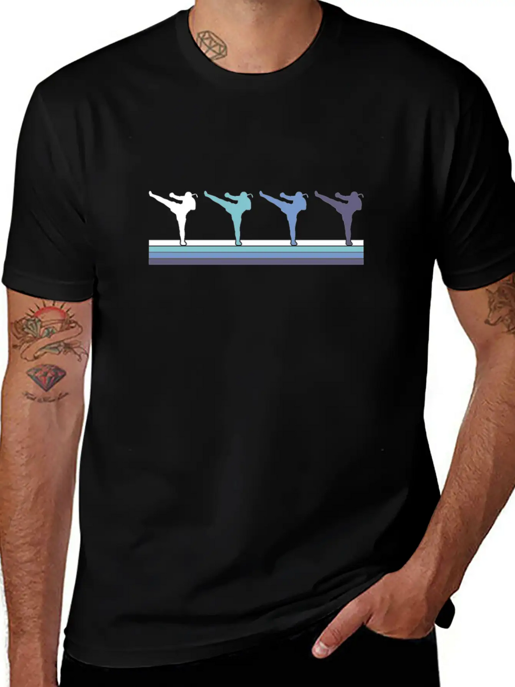Martial Arts Kicks Gradient Timeless Short Sleeve Tee – Comfy And Minimalist Design