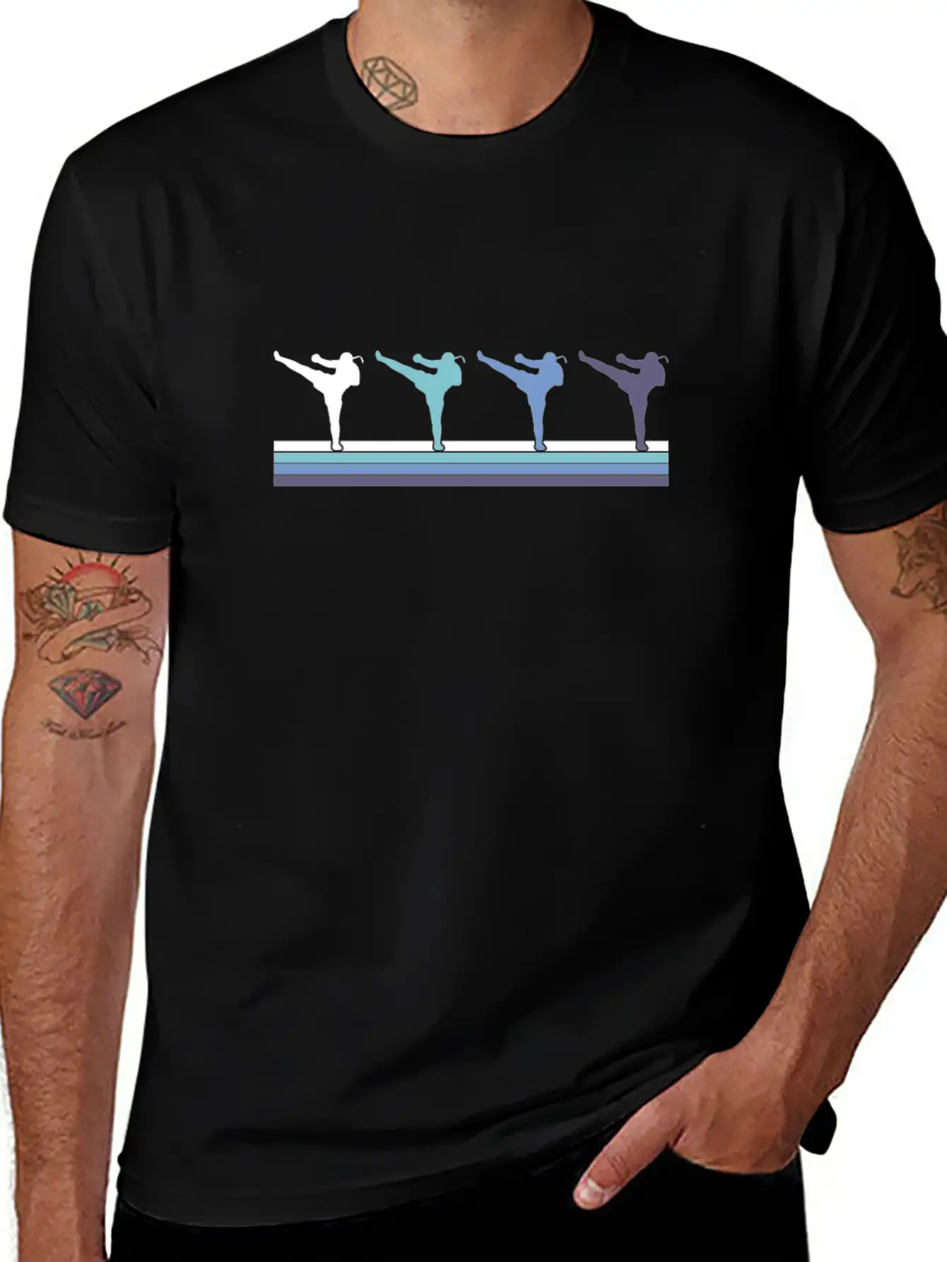 Martial Arts Kicks Gradient Timeless Short Sleeve Tee – Comfy And Minimalist Design