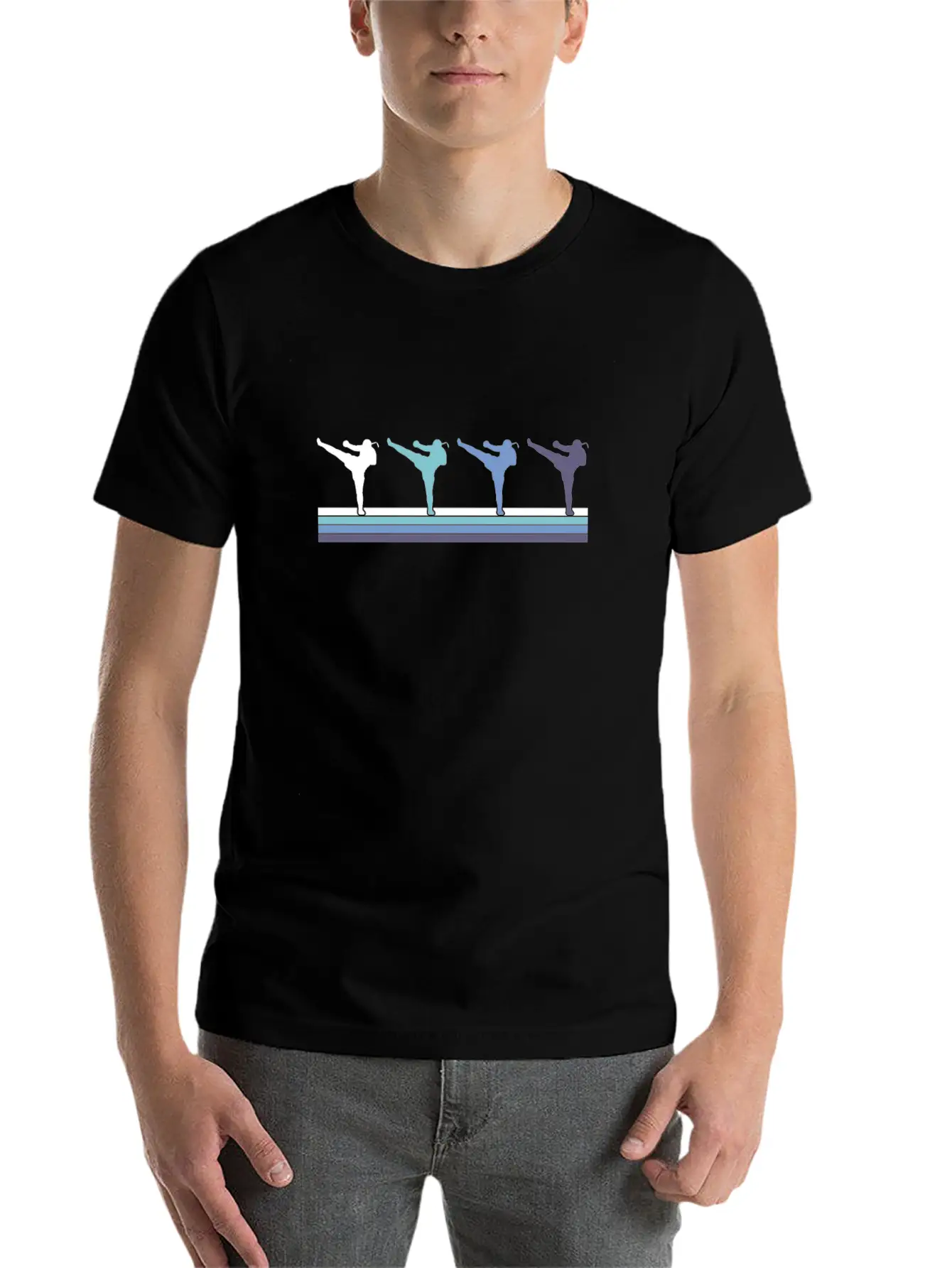 Martial Arts Kicks Gradient Timeless Short Sleeve Tee – Comfy And Minimalist Design