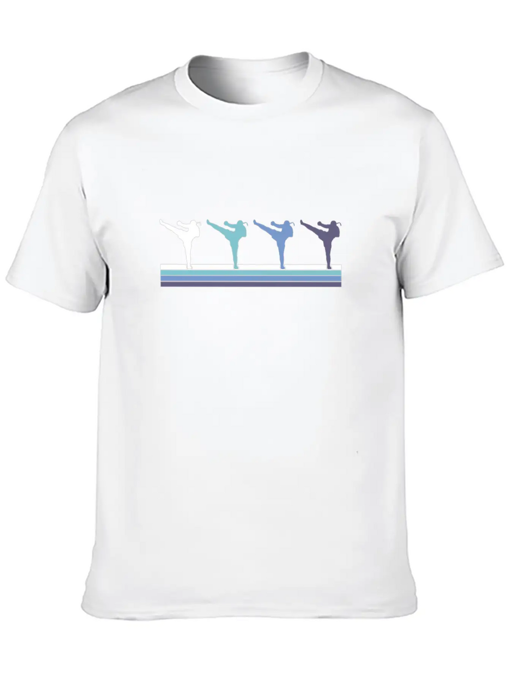 Martial Arts Kicks Gradient Timeless Short Sleeve Tee – Comfy And Minimalist Design