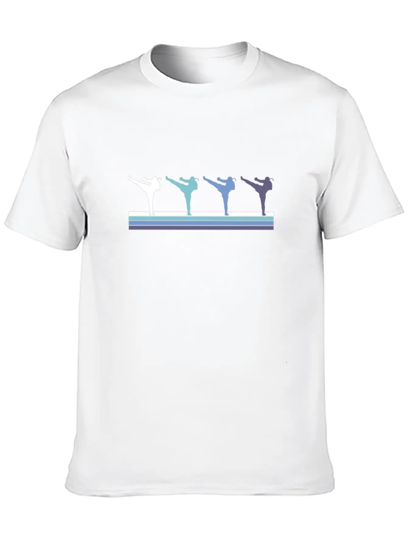 Martial Arts Kicks Gradient Timeless Short Sleeve Tee – Comfy And Minimalist Design
