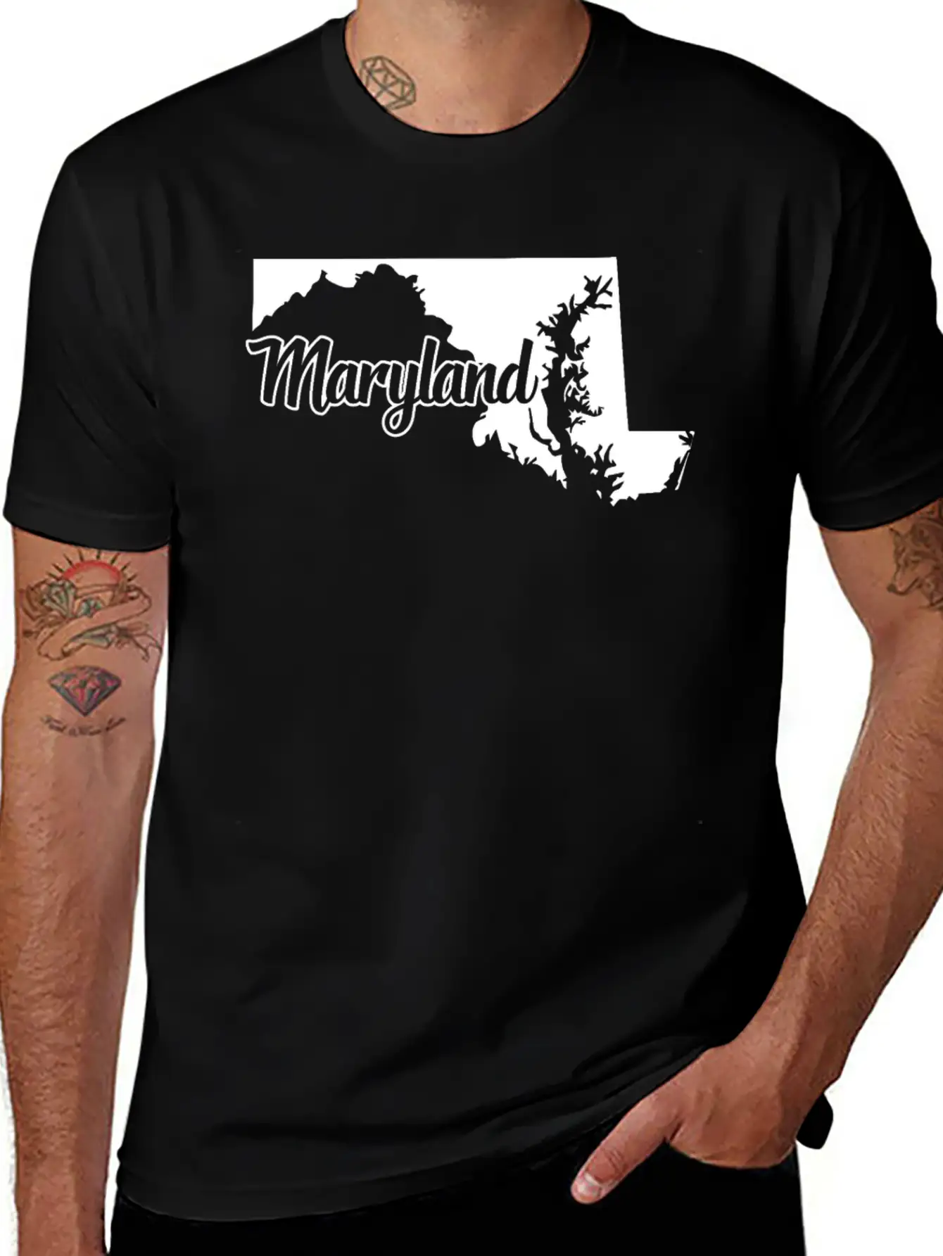 Maryland State Vintage Shape Silhouette Marylander Classic Cotton Tee – Unisex Comfort For Any Season