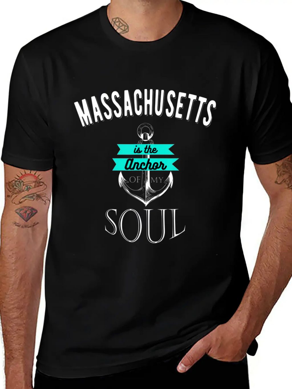 Massachusetts Anchor Of My Soul American States Essential Cotton Tee For Daily Outfits – Unisex Style